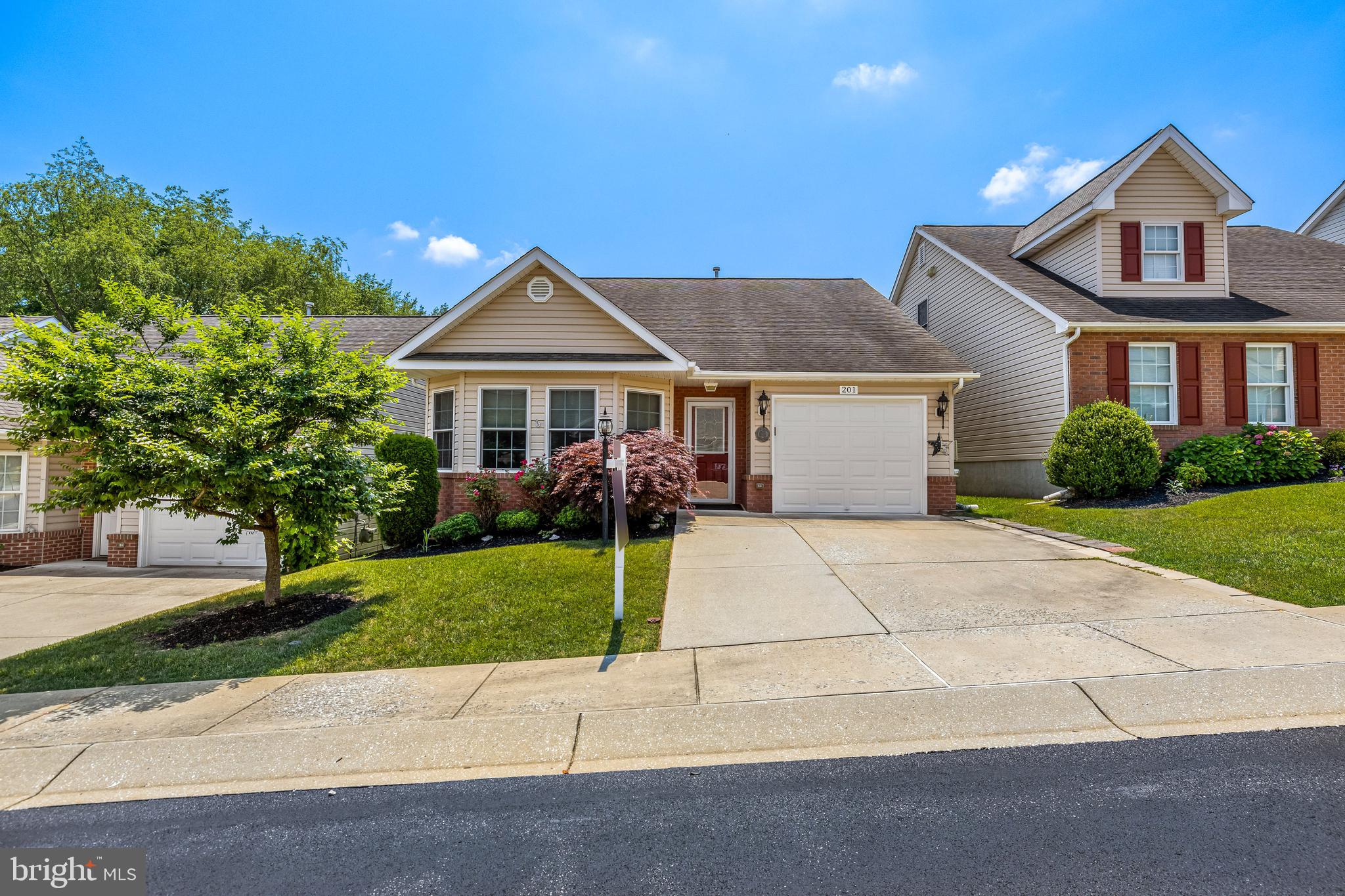 Offers Due by 3:00 PM 6/22. Will be reviewed this evening. Thank you.
Rare opportunity in the coveted Golden View Senior neighborhood! This immaculate single-story home boasts 2 bedrooms, 2 full bathrooms, and recent upgrades. Freshly laid carpeting graces the bedrooms, complementing freshly painted walls in most areas. Meticulously maintained, the residence features generous hallways, ceiling fans throughout, ample storage including attic space, a convenient laundry room, and custom shelving in the garage.
The heart of the home is its expansive kitchen/living area, highlighted by stainless steel appliances, a pantry, cathedral ceilings, an open layout and recessed lighting. Step out from the living room onto a sizable maintenance-free deck, complete with a remote-controlled retractable awning—an ideal spot for enjoying the outdoors.
The spacious owner's suite offers a tranquil retreat with its own en suite bath. Outside, the condo association maintains the lawn and handles snow removal, ensuring hassle-free living year-round. For added convenience, the Carroll Transit System's "Trailblazer" provides regular pick-up at nearby Sunny Brook senior apartments.
Don't miss this chance to make Golden View your new home—schedule your showing today!
Note - Solar Panels owned by Sunrun.