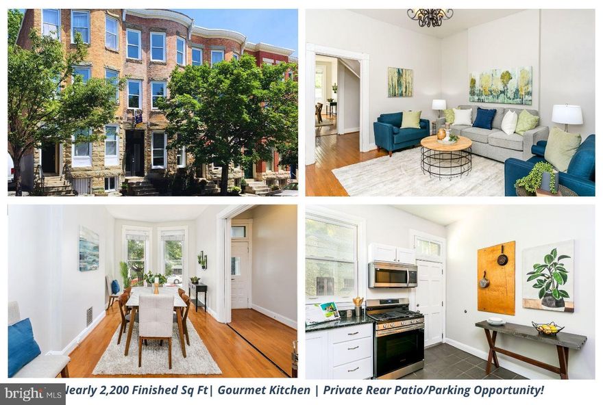 Your dreams have come true! 204 E Chase St features nearly 2,200 finished square feet of captivating character in a seriously enviable location! Historic charm and modern comfort tastefully converge in this five-bedroom home in the heart of Mount Vernon, Baltimore’s cultural epicenter. Your new residence exudes timeless charm with its soaring ceilings, gleaming hardwood floors, magnificent room sizes, and abundant natural light. Enjoy a spacious living room – imagine watching a movie or curling up with a good book here! An impressive formal dining room is ideal for hosting memorable gatherings. The gourmet kitchen facilitates easy entertaining with its brand new, plentiful cabinet storage, sprawling granite countertops, and swanky stainless steel appliances! Prefer to dine al dente? The kitchen has direct access to a shaded, private, fenced, paved patio that can be dually used as parking for a compact car - it can be accessed via the rear alley! A stylish half bathroom rounds out the main level. When you’re ready to retire from entertaining, ascend the statuesque staircase to your large, Primary Bedroom which features City views and plenty of room for a sitting area! The second floor also hosts two additional bedrooms, each adorned with brand new carpet and ample closet space. A well-appointed full bathroom is also conveniently located on this level. The top floor features an additional two bedrooms, a large full bathroom with a tub/shower combination, and a laundry room. A large basement solves all your storage needs and prevents your living space from getting cluttered! Just beyond your front door, immerse yourself in the vibrant neighborhood of Mount Vernon with its array of cultural attractions including the Hippodrome Theater, Center Stage Theater, Joseph Meyerhoff Symphony Hall, and The Walters Art Museum. Enjoy events unique to Mount Vernon like the annual Monument Lighting each December or the Artscape festival each summer. A grocery store, coffee shops, stores, and restaurants are all a stone’s throw away! Located just a few blocks from I-83 and less than 1.5 miles from Baltimore’s Inner Harbor! And should you want to skip town for a weekend, Mount Vernon is also home to Penn Station with trains to Washington DC, Philadelphia, New York City and more! With an unmatched location and openness rare in Baltimore City row homes, 204 E Chase St is a truly special find! Don’t miss your opportunity to make it yours; schedule a showing today!
