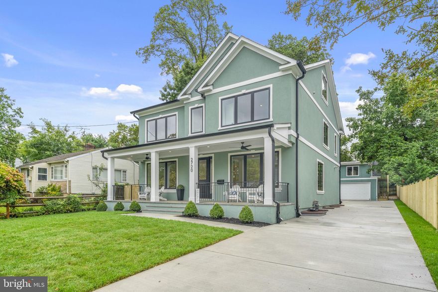 **Welcome to 2720 Jennings Road – a Stunning New Construction Modern Farmhouse in Kensington with an additional 2-bedrooms, 1-bathroom accessory apartment over the garage! **

Discover the perfect blend of luxury, comfort, and convenience in this brand-new home, boasting an impressive 5,931 square feet of thoughtfully designed living space across three finished levels. This exceptional property features a practical open floor plan and exquisite finishes, all crafted with meticulous attention to detail.

Inside, you’ll be greeted by gorgeous oak wood floors and large Andersen windows that fill the home with natural light. The gourmet kitchen is a chef’s dream, featuring a spacious island, custom light fixtures, and high-end appliances. The elegant primary suite offers tray ceilings, expansive windows overlooking the beautiful backyard, two custom-built walk-in closets, and a spa-like bathroom complete with a zero-entry walk-in shower.

The upper level includes four generous bedrooms, three full baths, and a convenient laundry room. The attic floor includes a secondary Livingroom, a large bedroom and bathroom. lower level is designed for relaxation and entertainment, featuring a great room, game area, yoga/exercise room, and a versatile guest/nanny/au-pair suite.

Step outside to enjoy the tranquil patio that overlooks the fully fenced backyard—perfect for outdoor gatherings and leisure. 

This property also includes a detached two-car garage and a covered carport with an apartment above it, featuring two bedrooms and one bathroom. This additional living space presents a fantastic opportunity for rental income to help with your mortgage.

Located just outside the Beltway, with easy access to Washington, DC, Bethesda, Northern Virginia, and all commuter routes. The Metro, the MARC train, several parks, restaurants, shopping and everything Kensington has to offer are also within easy walking distance.

Luxury, convenience, and income potential—this home truly has it all! Don’t miss your chance to make it yours!

House: 4805 total above grade: 3450
Guest suite: 1127 above grade