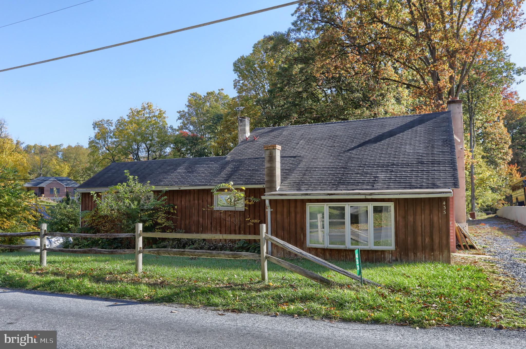 Estate sale on this 3 bedroom home on a spacious 3.5 acre partially wooded lot south of Schaefferstown sitting on the corner of Sheep Hill Road and Oxford Drive. Preliminary subdivision plan was started. Existing house is ready for renovation. First floor includes a living room with a wood stove, spacious kitchen with peninsula and propane stove, 3 bedrooms and 1 full bathroom. Daylight basement has peninsula bar in a large family room and brick wood-burning fireplace and opens by a patio door out to a patio and into a wooden fenced yard. Attic access is in first floor hallway. House has central AC and heat is propane and wood-burning. A 5 bay garage and another shed are accessed from a separate driveway off of Oxford Drive and have electric hookup. Two of the bays have electric garage door openers with each bay measuring app 14 x 9. Generator for electrical outages. Propane hot water heater installed in 2017. Great location close to Middlecreek Wildlife and lots of possibilities on this property, come and check it out.