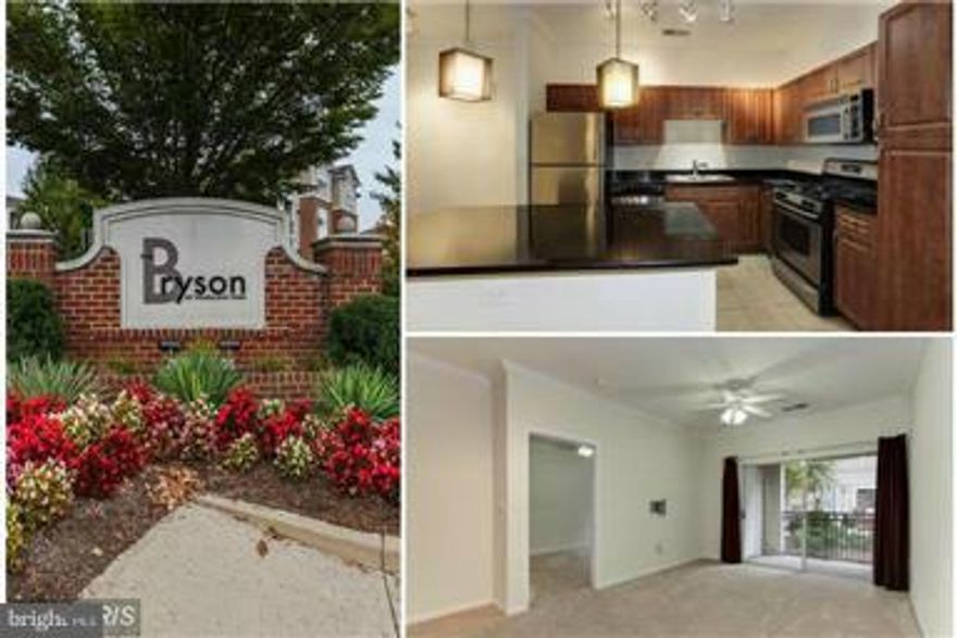 Very Nice Unit with Granite counter tops and Kitchen Island, SS appliances, lots of cabinet space, walk in Closet, High ceilings, gas cooking and Heat!  Balcony!  Assigned space in Garage.  Full size W/D Stack unit.  Comm amenities:  2 pools and hot tub, Gym, business center, game/party room. Accessed controlled.  Walk to shops, restaurants !   Near Dulles airport, major highway, silver line metro