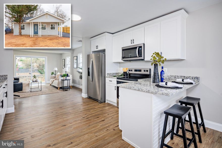 Stunning Remodeled Ranch-Style Home – Practically New Construction! Step into this beautifully renovated ranch-style home where modern elegance meets comfortable living! Every inch of this home has been remodeled with meticulous attention to detail, with all work completed by licensed contractors and fully permitted for your peace of mind. As you enter, you're welcomed into a sun-filled dining area, boasting brand-new luxury vinyl plank flooring that flows seamlessly throughout the open-concept main living space. The gourmet kitchen features custom white shaker cabinetry, gleaming granite countertops, and stainless steel appliances, making it the perfect space for cooking and entertaining. This home offers three spacious bedrooms and two fully remodeled bathrooms, each with modern finishes and high-end fixtures. Updates extend beyond the interior, with all-new siding, roof, windows, and a freshly paved driveway, ensuring long-term durability and curb appeal.  With every major system upgraded, this home is truly move-in ready—offering the quality and feel of new construction without the wait! Don’t miss this incredible opportunity—schedule your private showing today! OFFER DEADLINE - 3/22 @ 5PM