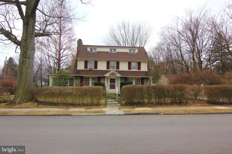 Looking for a home located in the heart of Merion Station, well this is it!  This Classic Stone Colonial corner property sits in a tremendous neighborhood.  You are just steps to multiple schools, retail, restaurants, the Cynwyd Heritage Trail, the Lower Merion Historical Society, and driving access to 76 is literally 2 minutes away.  Step into the formal foyer and your eyes are drawn to the stunning light-filled stair case and a center hall that leads to a first-floor powder room and steps out to the backyard stone patio.  To your right is a formal dining room that steps into the kitchen and out to a detached 2-car garage.  To the left of the foyer you have a large living room with a stone fireplace and two sets of French doors that step out into the large window lined sun porch.  This room pulls nature and natural light into the home and adds bonus living space to the first floor.  The turned staircase landing is accentuated with an architectural arched window, and leads to the second-floor landing, where you have a full bath and three bedrooms.  The large master suite includes multiple closets and an additional full bath.  On the third-floor you will find an additional full bathroom and two more bedrooms.  Take a moment and marvel at the view of the staircase from the top floor all the way down to the landing!  A large basement adds plenty of storage space and can be finished to bets suit your needs.  When you visit take a few minutes to drive around the immediate area.  You truly cannot find a better location in Merion Station!