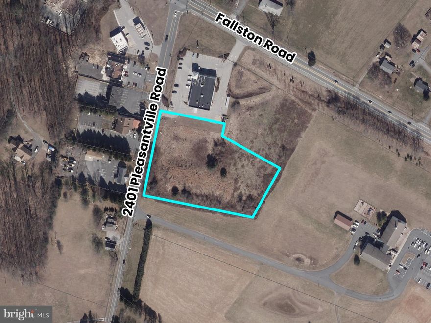 REAL ESTATE AUCTION featuring ON SITE and SIMULCAST ONLINE BIDDING!! Online Bidding Opens - Monday, September 25, 2023. Live On Site Auction - Wednesday, September 27, 2023 at 10:45 AM. List price is opening bid only. $25,000 cashier's check deposit required to bid. The property is situated near the southeast corner of Fallston Road (MD-152) and Pleasantville Road in central Harford County, MD, about 45 minutes north of Baltimore. The surrounding area is predominantly rural-residential in character, with limited commercial development clusters. High demand for community shopping makes this parcel an ideal development site. Traffic counts are approximately 22,434 per day on Fallston Road and 4,834 per day on Pleasantville Road. Highway linkage to US-1 and I-95 is excellent.

The property adjoins a Walgreens Pharmacy, which is also being auctioned on the same day.