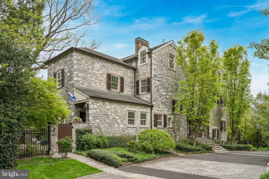 Arrive at Grace Hill, a timeless retreat perched atop the picturesque Chestnut Hill, where luxury meets history in this exquisite Neo-colonial masterpiece. Originally crafted in the 1860s by the esteemed Patterson family, renowned directors of the Reading Railroad, and meticulously designed by Joseph Patterson Sims of Willing Sims Talbot, this distinguished abode exudes grandeur at every turn.

Stepping into the home, an intricate entrance hall welcomes you, adorned with a sophisticated Elevette Elevator for effortless access to the second floor. In the living room, find a cozy fireplace and floor-to-ceiling built-in shelving. Multiple French doors let in the beautiful natural light, and beckons you to the breathtaking Loggia, offering serene views of the expansive gardens.

Entertain with flair in the elegant dining room, complete with its own fireplace and adorned with French doors leading to the sprawling flagstone terrace. The gourmet kitchen is a culinary haven, featuring stainless steel appliances, a Viking stove with double ovens, and a commercial faucet, complemented by a dazzling Venetian glass chandelier. Adjacent, a convenient Butler's Pantry awaits, ensuring seamless hosting. 

Experience ultimate comfort and convenience on the first floor with a laundry room and powder room, while the integrated Sonos Sound System sets the mood for relaxation and entertainment throughout the home.
Ascend to the second floor, where the primary bedroom awaits, featuring a luxurious bathroom adorned with a hand-blown glass sink and heated floors. Two additional bedrooms with bathrooms and a study complete this level, offering both comfort and functionality.

Venture to the third floor to discover a charming guest suite with a full bathroom, alongside three cozy rooms, each offering their own unique charm. From this vantage point, behold the iconic skyline of the center
Descend to the lower level, where a spacious family room awaits, accompanied by a kitchenette for added convenience. Delight in culinary adventures in the stone dining area, boasting a wood-fired stone pizza oven. Step out onto the flagstone terrace for al fresco dining amidst the serene surroundings.

Outside, indulge in the expansive retreat, offering a tranquil pond with a waterfall and a classical fountain, all set against the backdrop of a flagstone terrace, perfect for outdoor gatherings and relaxation. An acre of flowing gardens sprinkled with mature plantings is the perfect backdrop for entertaining, meditation, and play.

With its coveted location high atop the hill, this distinguished residence offers the epitome of Chestnut Hill living. Grace Hill is within walking distance to the finest amenities and attractions Philadelphia’s Garden District offers, including the breathtaking Wissahickon Valley. Come make this home yours!

Buyer has the first right of refusal to purchase the adjoining lot.  Please reach out to listing agent for more information.