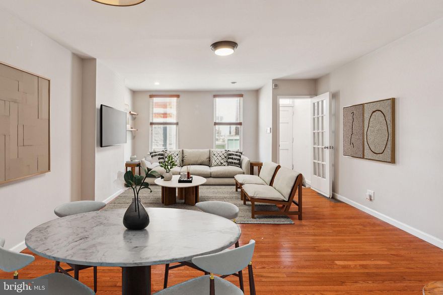 Welcome to 1720 Alter! This 16 foot wide, two bedroom, one and a half bath home with patio, basement and just one block south of Washington Avenue is not to be missed! Just past the vestibule is a spacious living and dining room with hardwood floors, tons of natural light, a coat closet and powder room. The cheerful kitchen features a GE appliance package, subway tile backsplash and tons of cabinet space. Off the kitchen is a private patio perfect for grilling or relaxing outside. Upstairs you’ll find a large primary bedroom, a secondary bedroom, great closet space, a linen closet, and a bright and beautiful full bathroom with shower/tub combination that was renovated in 2021. The basement houses the washer/dryer and is perfect for storage! This home is a short walk to local favorites like Chicks, American Sardine Bar, L’Anima, Giant Supermarket, Sprouts, Target, and walkable to Rittenhouse Square and the rest of Center City! Easy access to the Broad Street Line and Septa bus routes. Set up your showing today!

Pictures are virtually staged.