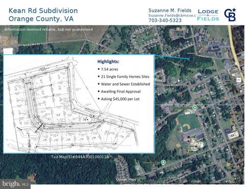 Vacant Land For Sale - 160 Kean Road<br/> Orange County, ORANGE, VA 22960