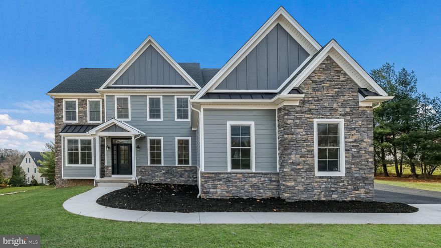 M Gold Building Group presents quality New Construction - Custom home on a gorgeous lot.  This is a must-see home with luxury details and thoughtful touches added throughout! Hardie plank siding with stone accents. 5,600 sq ft, 4-5 BR, 4.5 Bath Colonial with 3 car Garage. Quality Construction throughout. 2x6 exterior walls. Anderson 200 series windows. Crown molding, ceiling fans & custom lighting, including 126 recessed lights throughout. Luxury baths with Century cabinetry. Wide plank hardwood floors throughout the entire house. Large, open 2-story foyer with a "T" Staircase overlooks 2-story Family room with stone gas fireplace and Breakfast room.  Formal LR & Formal DR with Tray Ceiling. Hall off of Family room leads to large 1st floor Study & Powder room. Gorgeous luxury, center island Kitchen by Century Kitchens with quartz countertops, large pantry & stainless steel appliances. Breakfast room and Sunroom with a full wall of windows. Mudroom off kitchen with built-in bench & custom shelving with access to 3 car attached garage with insulated garage doors. Den with double glass doors. Oak stairs with poplar risers and painted balusters lead to the 2nd-floor landing with hardwood floors that overlooks the Family room below. Master Bedroom Suite with double door, tray ceiling, sitting area, separate make-up vanity, large walk-in closet & luxury bath with 6 ft seamless glass door shower with built-in seat, dual heads, double vanity & separate wash closet. 3 additional large bedrooms all offer walk-in closets. The 4th Bedroom features a full ensuite bath. Full Hall bath with double vanity & tub/shower. Convenient 2nd floor Laundry room with large closet & attached Utility room. Gorgeous full, finished walk-out Basement with 9' ceilings, full bath & custom wet bar with refrigerator and wine cooler. The basement also offers a bonus room that could be a 5th bedroom with a closet. 3 Zoned central air &  gas heat. Public water & sewer. Poured concrete foundation. Full glass front & side doors. Every room is wired for cable. Don't miss this beautiful custom home!