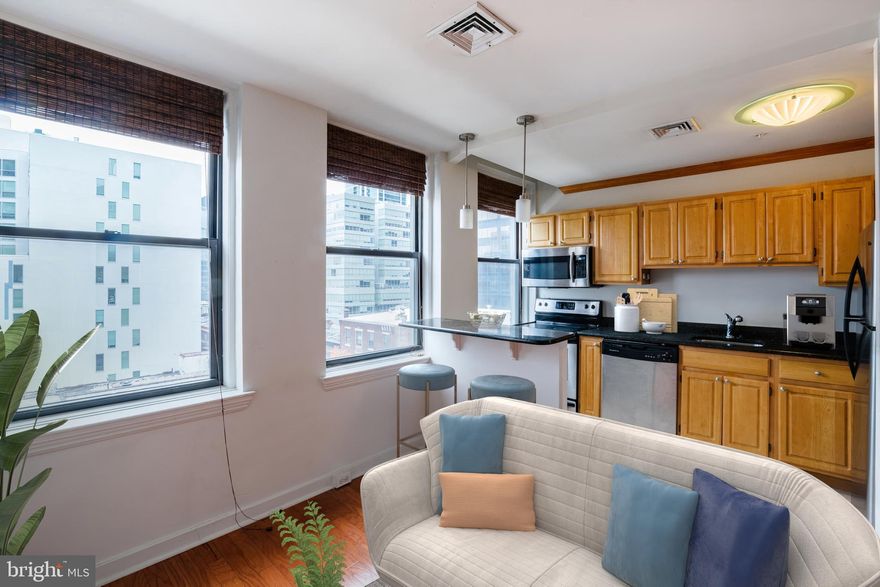 *Available 12/1/2024*

Amazing opportunity to lease an updated 1 bedroom, 1 bathroom condo within the Chestnut View Condominium Complex, located in an incredible area just a few blocks from Rittenhouse Square, City Hall, and many of Philadelphia’s best shops, cafes, restaurants and attractions! On the 6th floor of this elevator building, this residence features large windows that flood the space with natural light, a combination of tiled, carpeted and hardwood flooring, central air, and access to shared, coin-operated laundry in the basement. The modern kitchen has stainless steel appliances, granite countertops and a mini breakfast bar, and plenty of cabinet space. You also have a convenient coat closet in your living area for added storage space. Down the hall, you’ll encounter the full bath with a shower/tub, as well as a spacious, sunny bedroom with a large closet. This is a fantastic condo in an unbeatable location – don’t miss it before it’s off the market!

Lease Terms: Generally, 1st month, and 1 month security deposit due at, or prior to, lease signing. Other terms may be required by Landlord such as last month’s rent upfront. $65 application fee per applicant. Tenants are responsible for: electricity, gas (if applicable). Water is a flat monthly fee of $60. Additional fees or requirements may be applicable for units with Homeowners or Condo Associations.  Landlord Requirements: Applicants to make 3x the monthly rent in verifiable gross income, credit history to be considered, no evictions within the past 5 years, and must have a verifiable rental history with on-time rental payments. Exceptions to this criteria may exist under the law and will be considered. Cosigners will be considered.

*$500 building move-in fee required.
*Sorry, no pets.