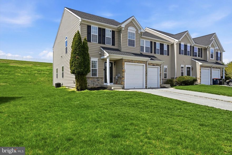 Wonderful Opportunity END UNIT in Award Winning Avon Grove SD.  Quiet community is nestled within the Inniscrone Golf Greens, the town home is located on a private cul-de-sac. Natural light floods though the many windows which also offers fabulous unobstructed views.  Open concept on the main floor with hardwood floors, upgraded kitchen with granite counter tops and an island create an enjoyable living space.  Half bath and garage access on main floor is very convenient. New carpeting on the 2nd floor and finished lower level with freshly painted interiors, and custom Levolor window blinds throughout make this home move-in ready. The Primary Bedroom has a beautiful cofffered ceiling, 2 large Closets, spacious Primary Bathroom with soaking tub, walk-in shower and double sink vanity. 2 other Bedrooms, Full Hall Bathroom and Laundry are located on the second floor. The lower level provides many lifestyle opportunities from media room to game room. There is also a half bath. The semi private backyard patio is perfect for barbecuing and relaxing.  The attached garage offers additional convenience. Make an appointment today!