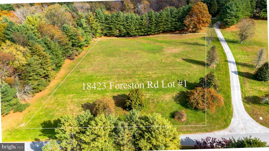 Discover the quiet beauty of Maryland’s Parkton countryside. This is ONE of THREE exceptional  3+ acre lots, nestled near the scenic Pretty Boy Dam. Each gorgeous, flat lot is flanked by mature trees and offers the perfect blend of privacy and open sweeping vistas.  LOT 1-18423 Foreston Rd is to the left of the entrance road of Foreston Ridge Estates. LOT 2- 18401 & LOT 3-18319 Foreston Rd are contiguous (attached). Whether you dream of a country retreat or a year-round residence, each parcel invites your vision. This idyllic setting provides the perfect backdrop for a custom-built home that reflects your unique lifestyle and appreciation for the outdoors. Lot of Record/No well,  Conveniently located near Friendly Farms and I-83 in the HEREFORD SCHOOL ZONE. These lots won't last long. Take a drive to see these lovely lots!