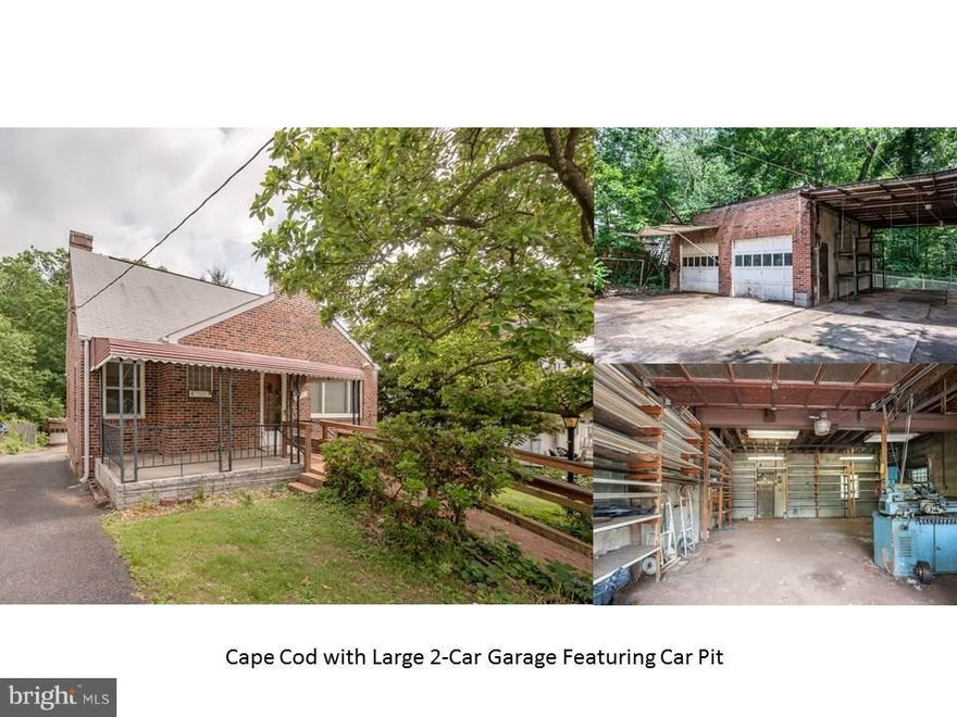 Solid built all brick 4 bedroom cape code that backs to mature tress and features central air, updated double pane windows, newer furnace, newer hot water heater and updated electrical panel.  This property also features an over-sized 29' x 30'  garage with tall ceilings and steel beam construction, there is even a covered car pit on the side for the the auto enthusiast!