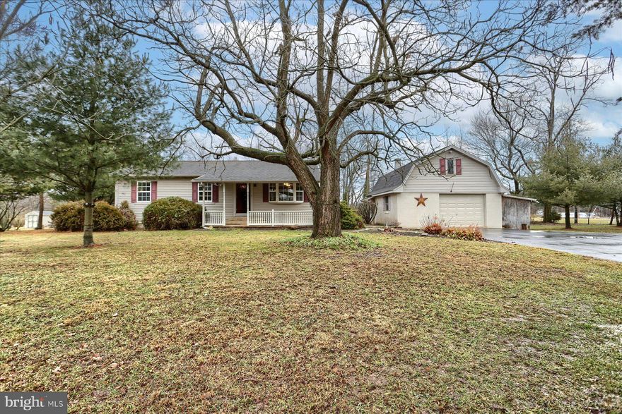 One story with open floor plan!  This unique home features an oversized kitchen and dining room, perfect for entertaining!  Large living room with fireplace overlooks your tree-line lot!  Three spacious bedrooms!  Freshly painted and many updates throughout!  Detached garage, perfect for the handy-person includes a finished area above, perfect for the work at home person!  Rural, yet close to major highways!