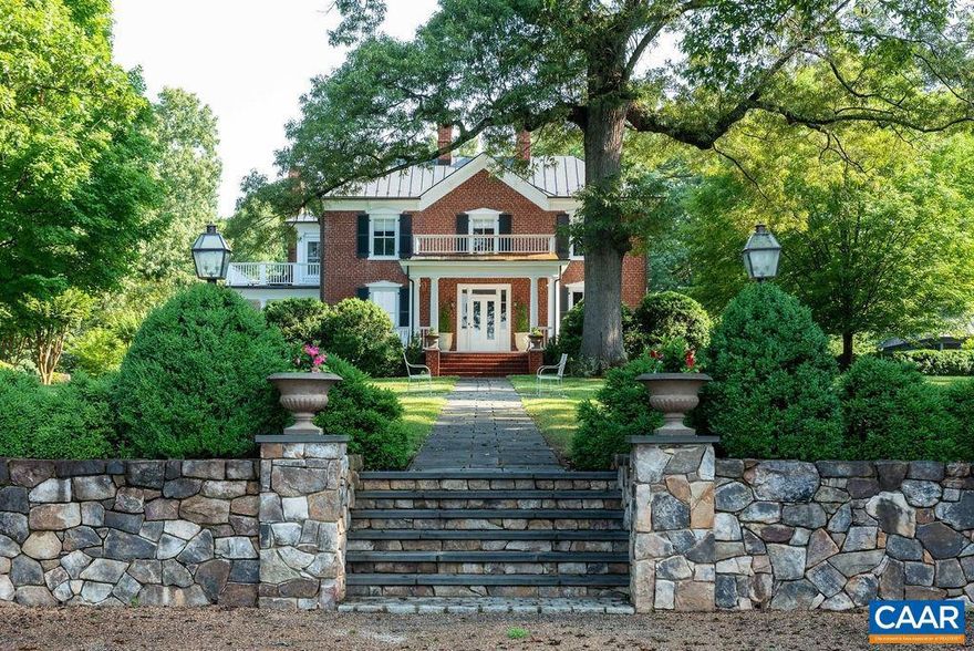 Northwoods, a magnificent 16.5 acre country estate situated on a lovely knoll just west of town and only 8 miles from the University of Virginia. The c. 1860 main house was thoroughly renovated in 2017 with a stunning kitchen remodel, an expanded great room, updated bathrooms throughout, and numerous fine details. The 4 bedroom, 6 bath stately brick home is complemented by a fantastic 1 bedroom, 1 bath guest cottage with fireplace, steps from the back door and mudroom.  A carriage house with 5-bay garage features a spacious recreational room above overlooking an expansive level lawn.  Gracious porches, verandas, brick terraces, and stone retaining walls surrounded by lovely gardens and immaculately manicured grounds. An elegant setting and offering.,Wood Cabinets