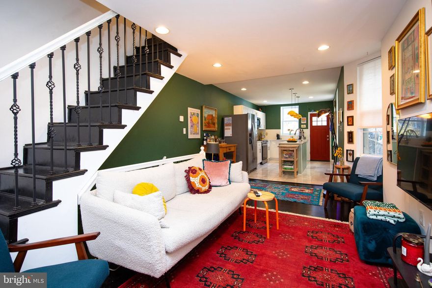 Located in a vibrant section of Philadelphia on the border of Germantown and Mount Airy, this 4 bedroom, 3 bath charmer is ready for its next owner.  A classic rowhome built in 1905, and completely renovated top to bottom in 2019, this spacious home has almost 2000 square feet of living space over 4 floors.  The front porch invites you to sit a minute and watch the passersby before entering the open concept first-floor that features hardwood floors and recessed lighting that continue throughout. The modern kitchen showcases a stainless-steel appliance suite with induction cooktop, quartz countertops, and a marble tile floor. The second floor has 3 bedrooms, all with ample closet space, as well as a full bathroom with a combination shower / tub. The third-floor primary bedroom overlooks the street with a show-stopping bay window. The adjacent primary bathroom has a freestanding soaking tub and a walk-in glass shower.  The fully finished basement has yet another full bathroom, a laundry center, and additional storage. The back patio is the perfect size for outdoor entertaining throughout the year. With updated systems and a recently installed roof, this home is perfect for headache free living.  Steps away you’ll find local favorites such as Young American Hard Cider and Tasting Room, Germantown Espresso Bar, Frosted Fox Cake Shop, and DOHO Taqueria. Just minutes to the new Germantown Weaver’s Way Co-op, hiking trails, and public transit (23 Bus and Upsal Train Station) for an easy trip to all that Center City has to offer.