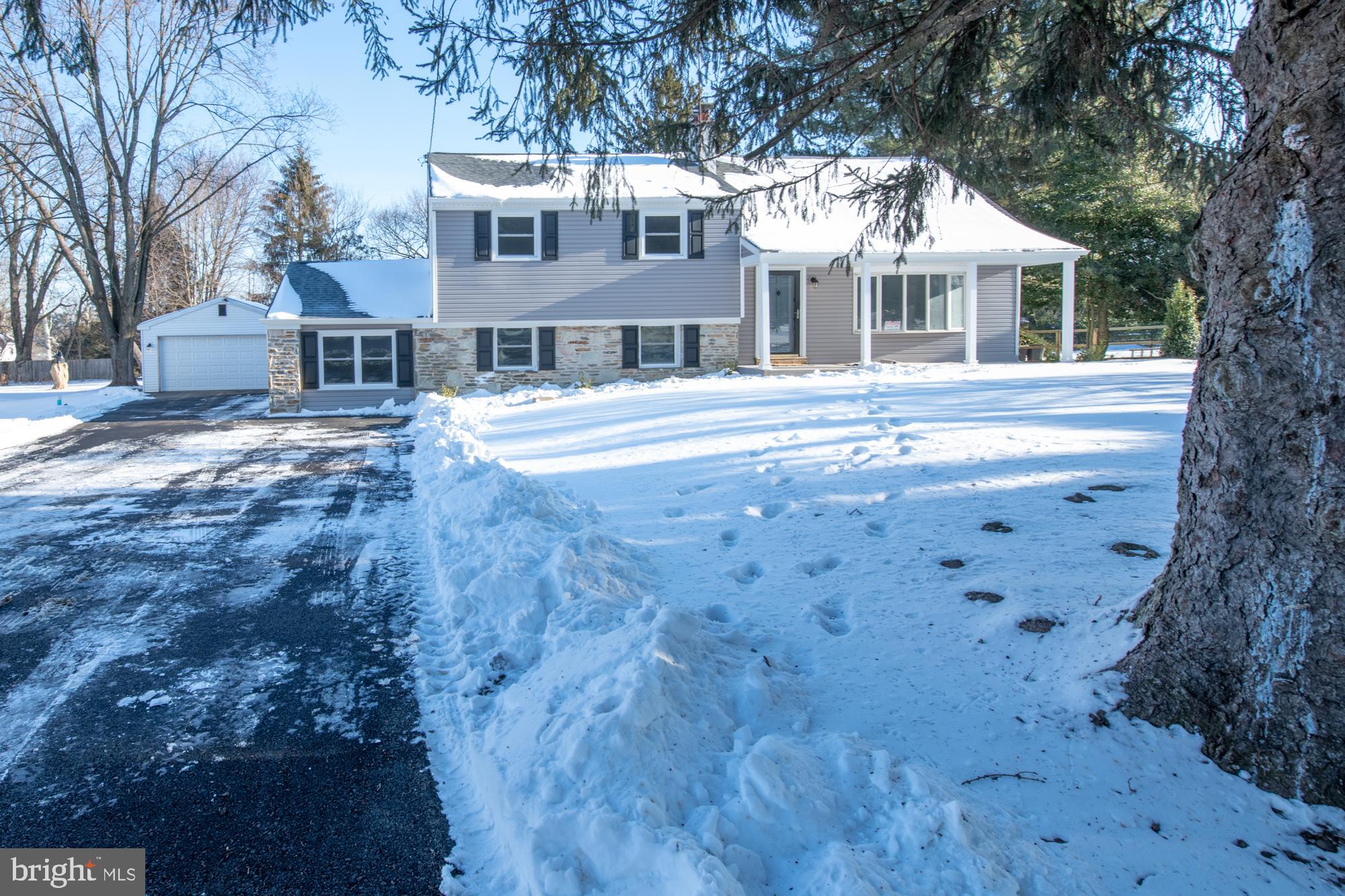 Welcome to 47 N. Traymore Ave, Warminster, Northampton Township- Council Rock School District! 
This completely renovated 4 bedroom, 2.5 bathroom is waiting for a new family to make it a home.  The large spilt level has a wonderful flow and so much room! The first floor has a large living room, brand new kitchen with soft touch cabinets, granite countertops, tile backsplash. Off the kitchen thru the French doors is a large dining room with vaulted ceilings, great views of the large yard and a door leading out to the patio. A few steps down from the kitchen is a large family room with a wood burning stone fireplace. The big laundry room/mud room (also leads to the backyard) is off the family room with a new powder room and utility closet. Another large bonus room is off the laundry room. This area was originally a garage which was converted into living space and would make a perfect office, playroom, man cave, hobby room, ect. A few steps above the kitchen has 3 good sized bedrooms and a brand new hall bath. Up a few more stairs and you have a fantastic master suite with huge closet space, brand new bathroom.  
This home had a complete transformation on the outside as well. New roof, new siding, new windows, new shutters, new front porch. The separate garage was also rebuilt and has a new door.
Other upgrades to the house- new driveway, new electrical panel, new sewer line connecting to the public sewer system, all new pex plumbing throughout, new flooring and all new drywall thru out.
Make your appointment today!!