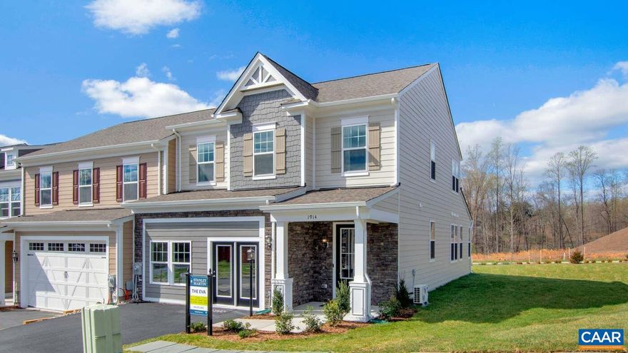 Where else can you find and unmatched backyard with well established Hardwood Trees. Brookhill is Albemarle Counties hottest selling neighborhood the last 2 years. Soaring 10' Ceilings on main level, 2 car garage, Walk-out Unfinished Basement, Upgraded stainless Steel GE appliances, Quartz Kitchen and Granite Bath counter-tops, Hardi Plank exterior siding, Custom size deck backing to trees, upgraded GE Gourmet appliance package, Huge Loft, and remarkable streetscapes that welcome you home. This new Main Level Living Townhome will enjoy beautiful natural views. This end unit light filled home is ready to go for September Move-In. Make us the top choice to visit on your list. Ask Sales Manager about Special Closing Cost incentives on this home only.  Why don't you already live here? This is a must see for the best value/location in Charlottesville! 3 bedrooms, 2.5 Baths, 2nd Floor Loft, Custom Size Deck complete the list of Outstanding features.,Painted Cabinets,Quartz Counter,Solid Surface Counter,White Cabinets