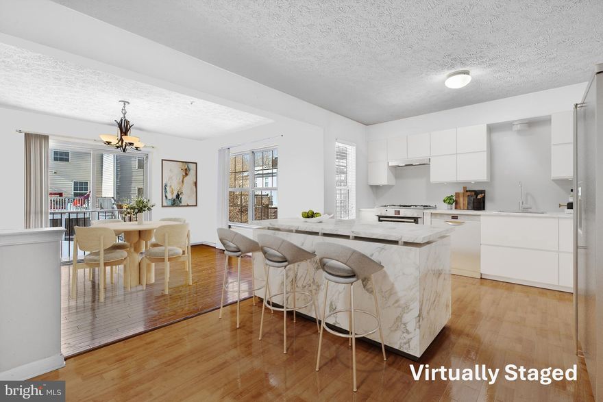 Step into one of the largest townhomes in Castle Stone at White Marsh, offering three finished levels with rare bump‑outs on every floor and room to spread out. This 4‑bedroom, 3.5‑bath home features a bright main level with separate living and dining areas, fresh paint in the living room, and durable flooring that’s ready for everyday traffic. The kitchen and baths are functional and clean but largely original, giving buyers a chance to update to their taste and build instant equity over time.

Upstairs, you’ll find generously sized bedrooms, including an owner’s suite with its own bath and great closet space. The fully finished lower level adds even more living area with a cozy gas fireplace, a bonus bedroom or flex room, a full bath, and walk‑out access—ideal for guests, a home office, or movie nights. A five‑year‑old roof offers peace of mind, and the brick‑front exterior with classic shutters and tidy landscaping gives the home strong curb appeal.

The location is a major plus: enjoy easy access to I‑95, I‑695, and Route 40 for straightforward commutes to downtown Baltimore, Towson, and major job centers. Everyday shopping, dining, and entertainment are just minutes away at White Marsh Mall, The Avenue at White Marsh, and along Pulaski Highway and Philadelphia Road. The home is convenient to area schools such as Rossville Elementary, Golden Ring Middle, Overlea High, and nearby private options like Rosedale Baptist School (buyer to verify schools and assignments). If you’ve been looking for a larger floor plan in a sidewalk community close to everything—at a price that leaves room for your own updates—this is the one to see.

2017 Roof
2014 HVAC 
2014 Hot Water Heater
2023 Living Room Floors