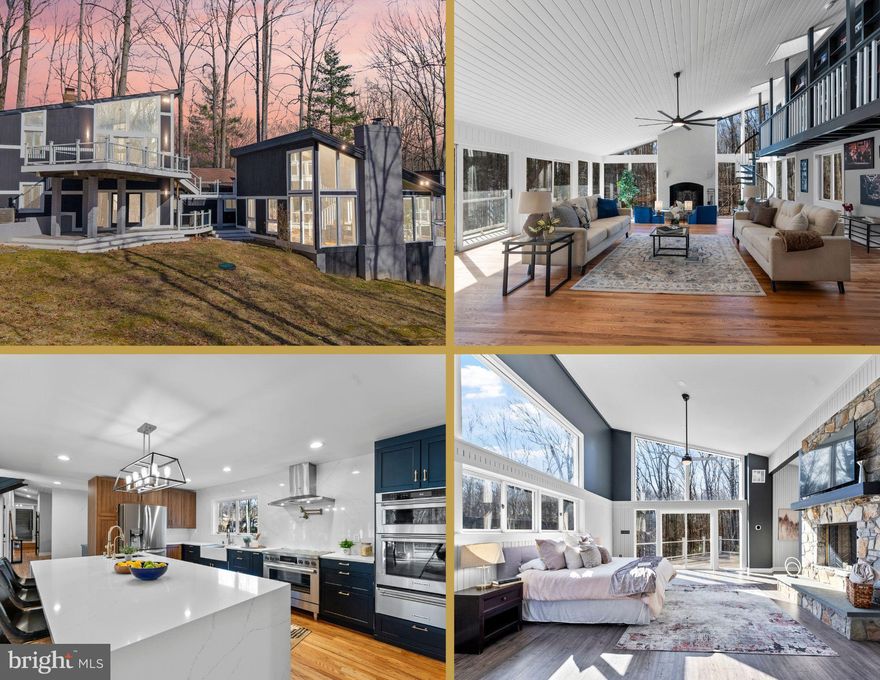 This custom-built, one-of-a-kind contemporary estate is an architectural masterpiece, offering 6 bedrooms, 6 full bathrooms, and breathtaking design throughout. Nestled on a private, secluded lot, this home blends modern elegance with nature, creating a serene retreat just minutes from city conveniences.  

Step inside to experience the expansive open floor plan, flooded with natural light from floor-to-ceiling windows that seamlessly connect indoor and outdoor living. The great room stuns with a soaring cathedral-vaulted ceiling, a show stopping wood-burning fireplace, a custom wet bar, and a dramatic spiral staircase leading to the balcony library.  

At the heart of the home, the chef’s kitchen is a culinary dream, featuring top-of-the-line appliances, quartz countertops, an induction stove, custom cabinetry, a massive island with an extra prep sink, and a walk-in pantry—a space designed for both grand entertaining and intimate gatherings.  

The primary suite redefines luxury, spanning over 1,200 square feet of tranquil elegance. This owner’s sanctuary boasts a double-sided stone fireplace, private office area, and floor-to-ceiling windows that immerse you in the beauty of your surroundings. The spa-like ensuite features heated floors, a walk-in shower with eight jets, a deep soaking tub, dual wash closets, and exquisite custom finishes. Downstairs, a private lower-level retreat offers a separate living area or additional bedroom, perfect for relaxation or hosting guests.  

Designed for multigenerational living, an exclusive suite above the kitchen provides the ideal space for an au pair, in-laws, or extended family, offering privacy without sacrificing connection.  

Outside, the home truly shines with six individual Trex decks, thoughtfully placed to capture breathtaking views from every angle. Connected breezeways allow you to move effortlessly through the property, while a lighted path leads to a serene natural spring pond and private basketball court—your personal outdoor oasis.  

With three wood-burning fireplaces, a main-level laundry room, and high-end finishes throughout, this home is truly one of a kind. Experience a lifestyle of luxury, privacy, and architectural excellence—schedule your private tour today!