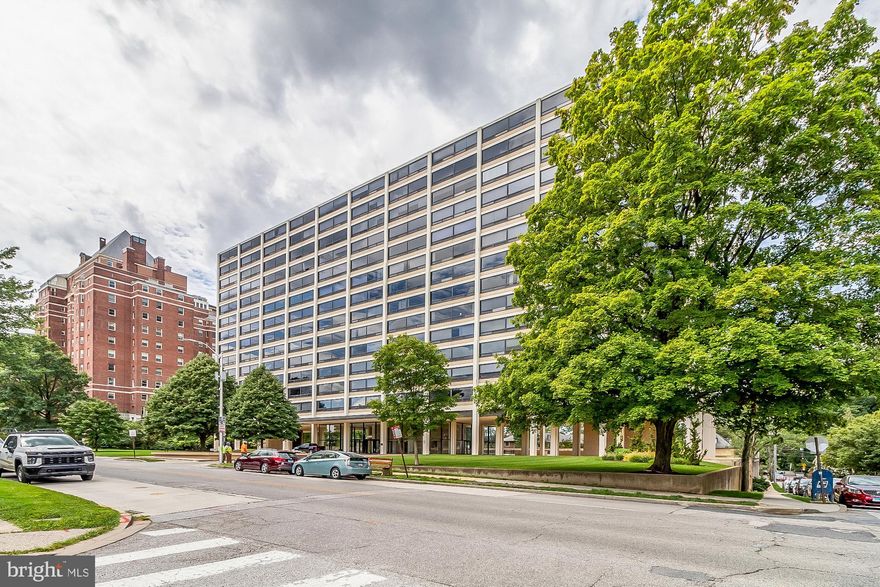 Welcome Home to This Mid-century GEM. Designed by Ludwig Mies van der Rohe. This building is listed on the National Register of Historic Places. Brand new LVP flooring throughout, quartz counter tops, freshly painted, New stainless steel appliances, newer HVAC and much much more.  The Highfields House is 1 mile or less from Loyola University, Notre Dame of MD University, and Johns Hopkins University, and 15 minutes from downtown Baltimore. Garage parking is available for a monthly fee.