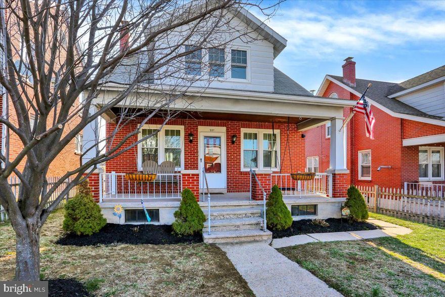 Darling 3 Bedroom/1.5 Bathroom single brick home, situated in the Hamburg School District. Upon entering, you will be welcomed in by the home's charm and surplus of natural light.  The first floor offers a spacious living room, a dining room with a pellet stove to cozy up by, a half bathroom, and a roomy kitchen with access to the fantastic outdoor space. The second floor offers 3 private bedrooms, 2 equipped with their own walk-in-closets, a cedar hall closet, and a full bathroom. There are hardwood floors and plenty of windows. This home is situated on a flat and completely fenced in lot. The covered front porch is a place you will enjoy soaking in the warmer days ahead. If the backyard is more your style, there is a small covered back deck and a great yard with plenty of room to grill, garden, relax, and play. There is no shortage of storage here, with ample closet space, a walkup attic, a spacious unfinished basement, and a detached garage! Great off-street parking in the rear too.  All of this and in a convenient location, close to shopping, eateries, the community pool, local movie theatre, Kaercher Creek Park, and major transportation routes for easy commuting!