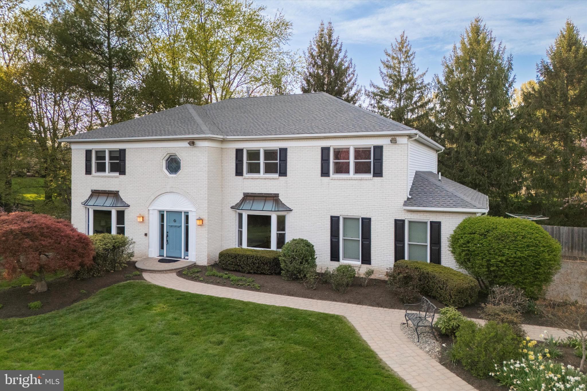 This is the one you've been waiting for! Set down a long driveway, this 4 Bedroom, 3 full and 1 half bath updated brick front colonial on a quiet cut-de-sac in Lower Gwynedd Township has been thoughtfully updated and meticulously maintained by the current owners for over 20 years. Recent updates include a new roof (2024), new HVAC (2025) new windows and front door (2021) and new skylight (2024). The kitchen and bathrooms have been updated, floors refinished and the first floor repainted. The main level features a large Living Room, spacious Dining Room, gourmet Kitchen with Breakfast Room, cozy Family Room with fireplace and door to the paver Patio overlooking the backyard. A conveniently located Laundry and Powder Room complete the first floor. Upstairs is an expansive Primary Suite with Sitting Room, walk-in Closet and spa-like Primary Bathroom., three additional Bedrooms and Hall Bathroom. The full, finished Basement offers additional living space, full Bathroom and plenty of storage. Two car attached Garage.