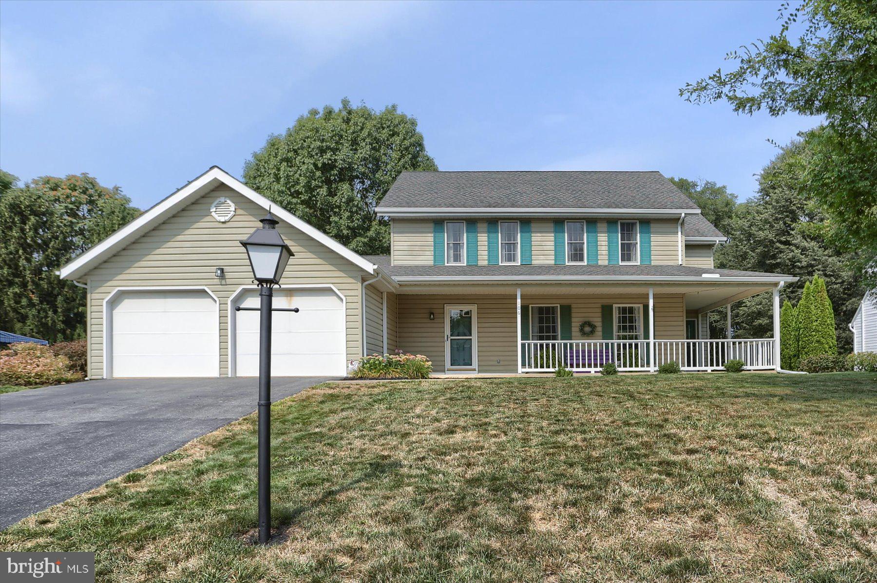 Experience this fantastic find tucked away in the peaceful Stonehedge neighborhood but just a short drive to downtown Carlisle and/or the I-81 on ramp for your morning commute.  This two-story residence boasts a traditional floor plan, featuring tasteful updates with fresh paint throughout and new Luxury Vinyl Plank flooring in the main living areas, exuding both style and comfort.  As you enter the home to your right, the versatile living room offers the option of being an additional seating area or being transformed into a large dining area (its current use) ready to entertain family and friends!  This room leads into the formal dining room with a beautiful bay window currently being used as an office.  The back of the home features a kitchen with newer appliances, quartz countertops, tons of storage with convenient pull out shelving, an attached informal dining area and a cozy family room with wood burning fireplace.  Upstairs you'll find 4 bedrooms and 2 completely renovated bathrooms where you can indulge yourself in a spa like atmosphere!  The finished basement offers many potential uses in the two finished rooms plus storage area.  Step outside onto your covered back patio where you can relax and enjoy the picturesque views of nature since your backyard overlooks an easement area adding to the sense of privacy in this home.  This is a great home, great location and a great time to buy!