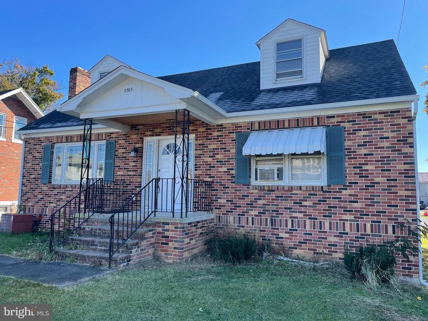 Come take a look at this brick cape cod, 4 bedrooms and 1 1/2 baths, with hardwood flooring, a basement that could be finished to give you more sq. ft.  This is a long and narrow property with no HOA. The garage is over-sized for your work shop.