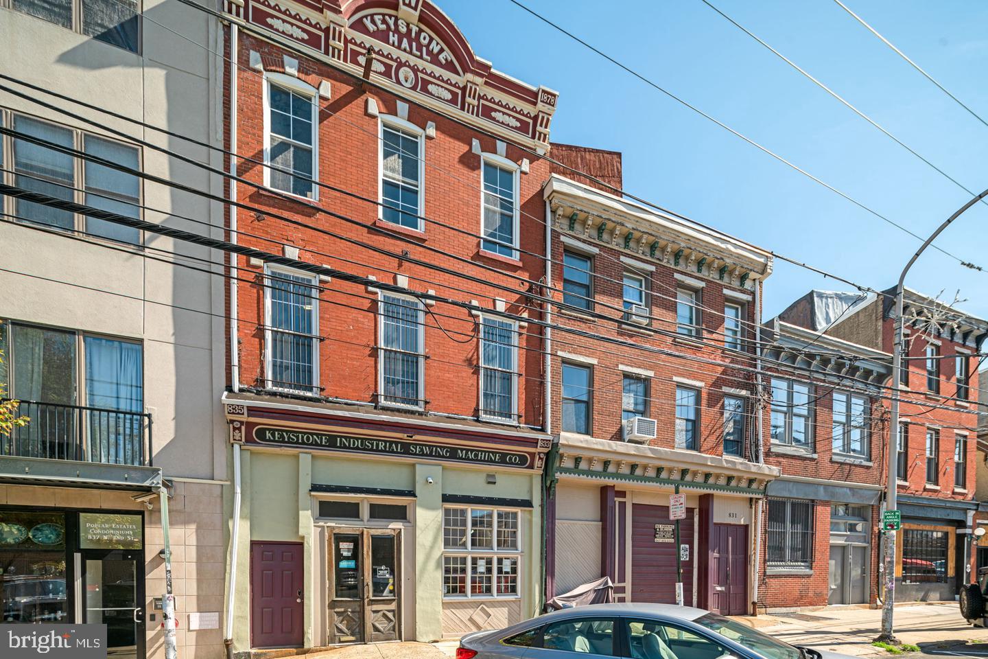 Two Properties Available- 831 N. 2nd St - 9,280+/- sq ft, Zoned CMX 2.5. Artisan Loft, Live / Work Building. Open basement with large open stairwell, perfect for storage. 1st floor -Storage / Warehouse , 4 expansive New York Style apts all vacant. 833-35 N. 2nd Street - 8,039 +/- sq ft . Large basement with functional elevator shaft. 1st Floor- Retail / Shop area. 2nd Floor- Storage Area. 3rd floor- Storage Area. The property has a generous lot envelope of 45 x 128. In the heart of major development, restaurants, and retail, located in the hottest location in Phila.- Northern Liberties CMX 2.5 which allows you to build 5 stories high. Amazing skyline views of Walt Whitman Bridge, Delaware River , and the City. 831 N. 2nd has windows on the party wall making the apartments bright and sunny!