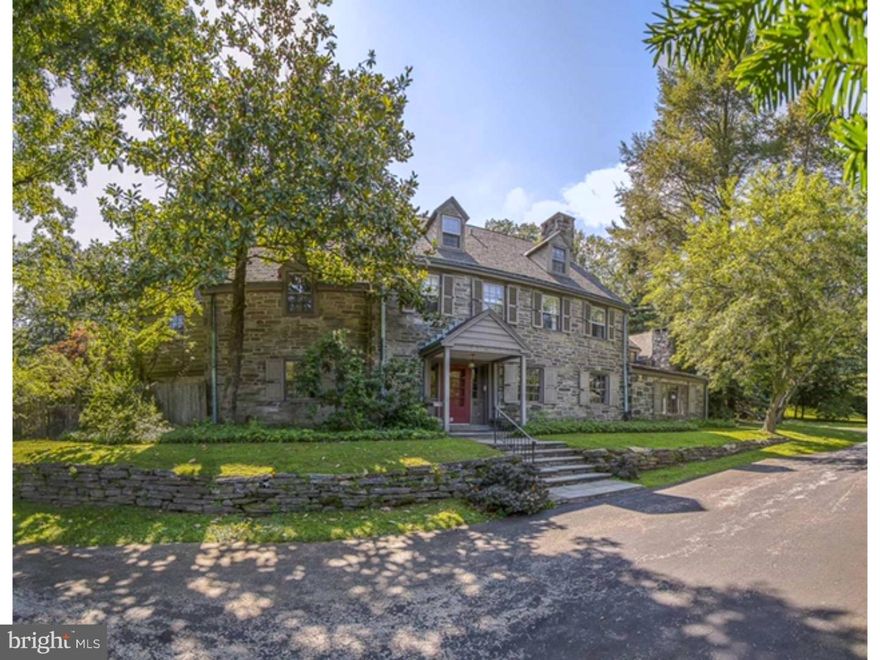 Huge Price Reduction! This one of a kind, beautiful classic old stone colonial home on the fabulous, most sought after street in Gladwyne. Enjoy many evenings entertaining outside on the handsome flagstone terrace surrounded by the beautiful gardens or enjoy fun filled summer days poolside on this beautiful private property.  This home offers a formal Dining room with fireplace, a formal fireside Living room and large Eat-in Kitchen with plenty of cabinet space. Kitchen extends into a large Family room with yet another beautiful stone fire place. Master bedroom has a private office, dressing room and large bathroom. Beautiful hardwood floors throughout. Three car garage as well as a large barn tucked away for plenty of extra storage. Take a short stroll to Gladwyne park, tennis courts and the wonderful Gladwyne Village for a fabulous meal anytime of day. Property needs TLC and is now priced to sell.