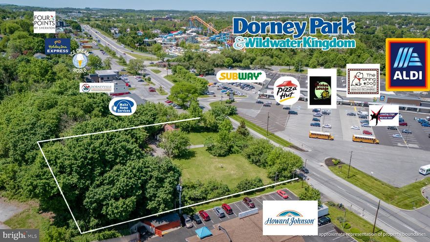 Discover an exceptional opportunity located on Hamilton Blvd, Lehigh Valley's hottest retail and commercial corridor. This Prime commercial lot boasts 200 feet of frontage and is strategically located near the intersection of Cedar Crest Blvd and Hamilton Blvd, close to Dorney Park's main entrance. The site benefits from high visibility and traffic flow, positioned across from Dorneyville and Cedar Point Plazas, surrounded by thriving businesses and institutions, including hotels, restaurants, and medical facilities, within walking distance to the VA Hospital, Cedar Crest College, the Da Vinci Science Center and just a few minutes from Lehigh Valley Hospital Cedar Crest campus. The lot has direct access to highways I-78 and PA 309 and is just a few minutes away from Rt 22, and the PA Turnpike. Zoned HC-Highway Commercial it offers enormous business potential for a variety of commercial uses. Don’t miss this rare chance to elevate your business in one of the region’s busiest commercial hubs.