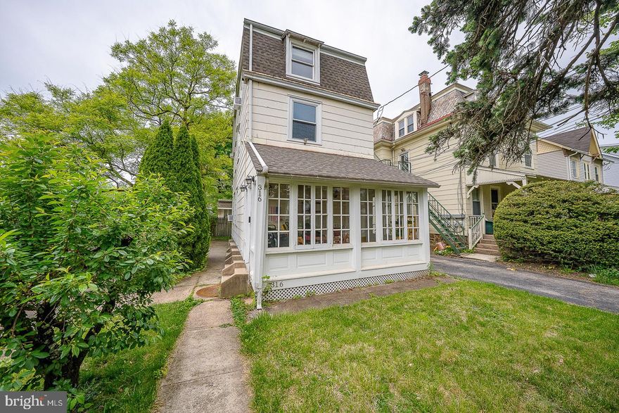 A RARE GEM IN THE HEART OF ARDMORE RIGHT ACROSS FROM SUBURBAN SQUARE! A REAL 4B 2/1 BA SINGLE FAMILY HOME! Beautiful updated and renovated move-in conditions! Enter into the high ceiling, enclosed front sun porch with exposed beams and hardwood floors. High ceilings and recessed lighting throughout first floor. Formal living room. Elegant dining room with crown moldings and corner bar with granite ledge and lighting. Bright and modern kitchen with maple cabinets, stainless steel appliances, breakfast bar nook. In the back, a breakfast room with main floor laundry & updated powder room w/wainscoting leads thru the French doors access to back steps and the all fenced-in private and secluded backyard, ideal for those summer relaxing al fresco dinners. The second floor features three nice sized bedrooms and  a completely renovated full bathroom with deep soaking tub, tiled flooring and upgraded vanity. The third level has the main suite with walk-in closet, a large full bathroom with ceramic tiling & whirlpool tub. Replacement windows throughout. 200 amp electric & exterior service cable. Hardwood flooring in Sun/rm, LR & DR. Unbeatable location close to everything! All shopping, restaurants and parks in Suburban & Haverford Squares,  Ardmore shopping. Lower Merion schools. Close to the R5 train short ride to Philly! This type of home does not come along easily, schedule your showing today before it's too late!