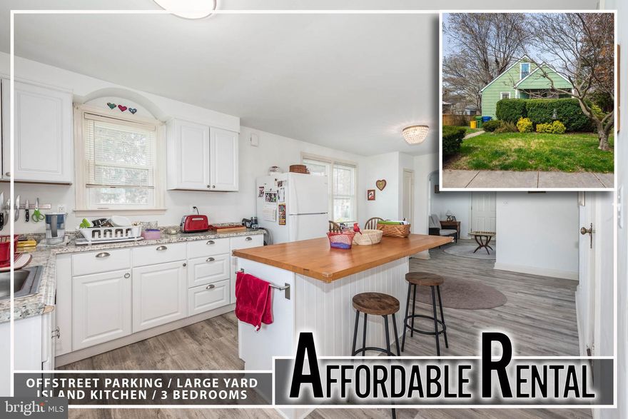 AFFORDABLE PARTIALLY FINISHED RENTAL IN AN UPDATED CAPE COD LOCATED ON A DOUBLE LOT WITH UTILITIES INCLUDED.  This unit is located on the main and upper level of the property - the basement is not included.  Features include a spacious living room which leads to an island kitchen with a dining area and tons of natural light, 2 main level bedrooms with gleaming hardwood flooring and a full bath, a large upper level bedroom that spans the entire floor, and shared laundry in the basement.  The house is located on a double lot with off street parking and all utilities included!  MUST HAVE GOOD CREDIT WITH NO HISTORY OF EVICTIONS OR FAILURE TO PAY RENT FILINGS.  Landlord prefers no pets but will consider 1 small pet with a monthly pet rent.