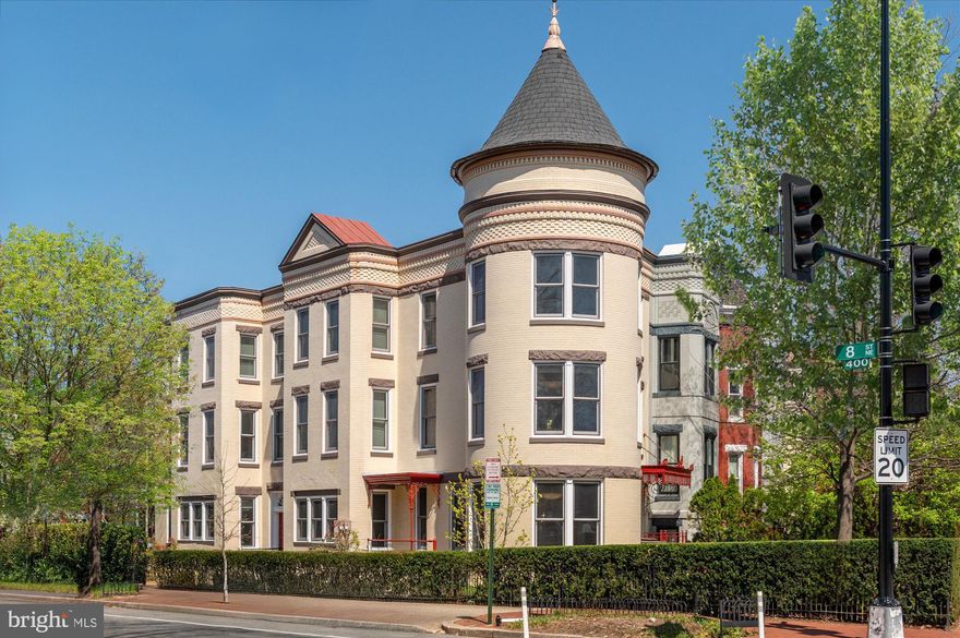 Outstanding four level, semi-detached brick Victorian with 5,850sf. Offered FULLY FURNISHED. Presently used as corporate office space. The building is fully renovated with 15 offices, 4 bathrooms, 4 kitchenettes, and a conference room. It is also separately metered by floor and zoned small commercial, so, there are innumerable uses for this property—single or multi-unit residential, office, commercial or a mixture! The large fenced and hedged garden features a beautifully planted perennial border with in-ground irrigation and a generous manicured lawn where private gatherings may be held. Additionally, a curb-cut that exists on 8th Street could potentially allow for future on site parking. Freshly painted inside and out and with new stair carpeting and outstanding office equipment, including media, this is a rare listing in an unparalleled location and at a value driven price in today’s market.