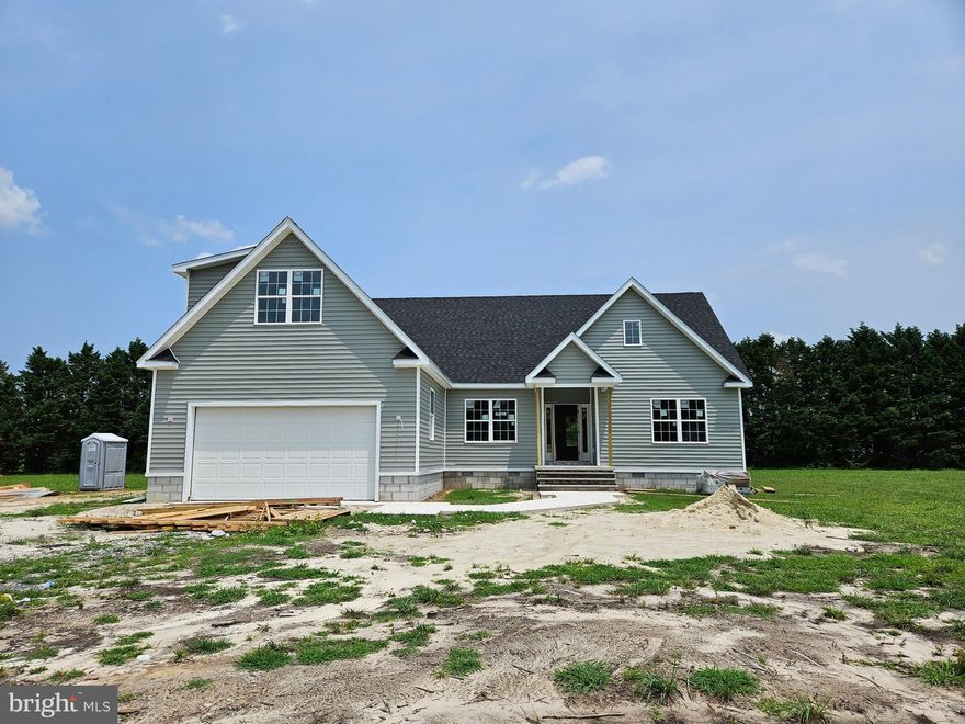 Check out this amazing new construction home located in the beautiful Jenkin's Orchard community. Within minutes of Routes 13 and 113, making for easy access to shopping, entertainment and employment. Choose your beach! 45 minutes to Ocean City or 30 minutes to Chincoteague Island Va. Right across the street is Newton Park. This amazing home sits on a large .7 acre lot with plenty of space to create your own backyard oasis. Loaded with upgrades starting as soon as you pull into the paved driveway. Craftsman Style exterior featuring stone foundation on three sides, two tone siding and trim details, board and batten shutters, accent trim, front porch with oversize columns and custom front door. Step inside and you are treated to an open concept floor plan, 9' ceilings, with a large dinning area and family room. The kitchen features solid wood cabinets with crown moulding , expanded island, stainless-steel appliances, granite countertops pantry and an expansive  3' x 7' island. This is the perfect spot for gatherings. Large primary suite with his and her walk-in closets, custom tile shower with a bench and tile niche, extended double bowl vanity with granite tops, a divided toilet area. Additional space includes two more bedrooms  a second bath with granite top, separate laundry room w/ storage  area that leads into the oversize 2 car garage. Additional Bonus Room on second floor! Enhanced trim package with 2 panel doors, oversize moldings. Upgraded luxury vinyl plank flooring in in all areas except bedrooms. Don't miss out on this one. Call  us today to see this beautiful custom built home!!! Will be ready to move-in  September 15th