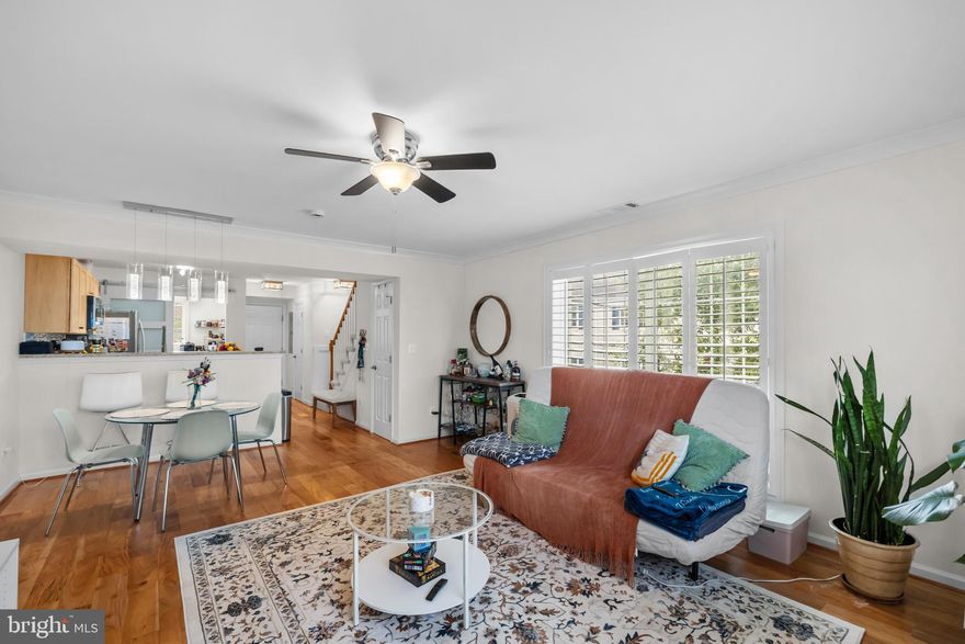 **This home can be purchased with an interest rate as low as 5.25%! See below for details**Gorgeous 2-level end unit condo FULLY REMODELED in summer/fall 2024! Enjoy the elegant finishes throughout, including hardwood flooring, fresh neutral paint, upgraded crown molding, plantations shutters, wainscoting, stylish updated light fixtures, and new kitchen w/ light cabinetry, stainless steel appliances, granite counters, trendy backsplash, and modern lighting. The bright and spacious main level features a fantastic open concept layout, w/ kitchen opening to the expansive living/dining room. Enjoy a bonus walk-in butler's pantry complete w/ barn door closure, granite counters, storage, and washer/dryer, as well as convenient half bathroom closeby! Upstairs, you'll find more soft neutral paint and fresh carpeting throughout the primary bedroom w/ large walk-in closet and large second bedroom w/ double door closet. This level wouldn't be complete without the stunningly renovated bathroom w/ updated shower tile surround, vanity & fixtures. Enjoy entertaining or unwinding after a long day on your own private patio! Total renovation in 2024 included new HVAC system, new water heater, and new electrical. Pet friendly community. Parkside at Alexandria offers a host of fantastic amenities such as sparkling swimming pool, clubhouse, fitness room, and more! **Ask agent for more information about low interest rate**