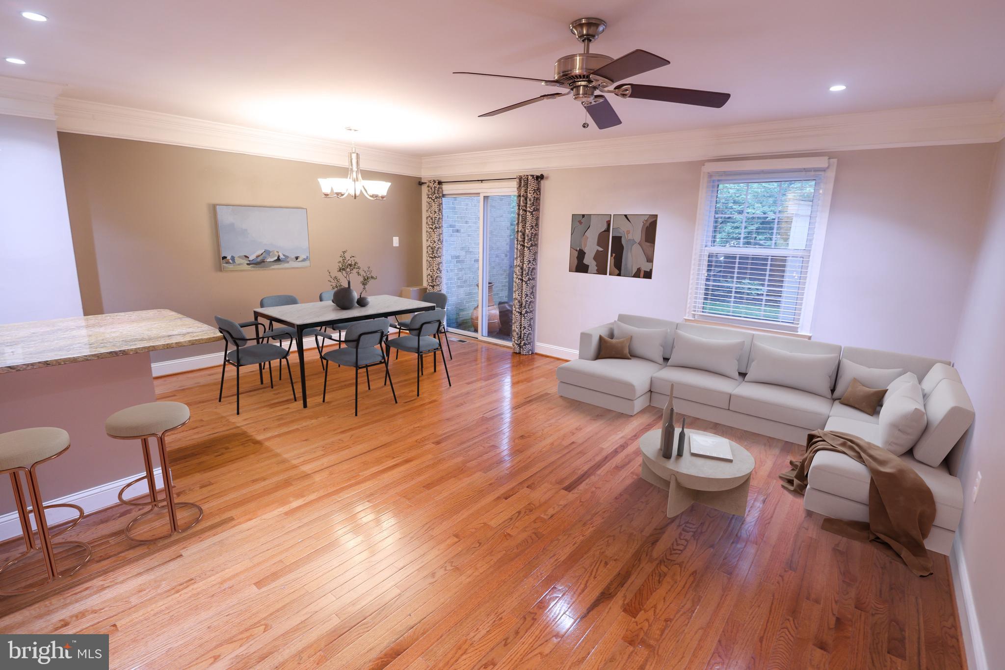 3 level townhouse in the sought after Pinecrest Heights community. Sparkling hardwood floors throughout the main floor. The eat-in kitchen features custom cabinets, stainless steel appliance (including a wine refrigerator) and granite countertops. Also on the main floor is the open concept dining and living room area and a half bath. The glass sliding doors, located in the dining room, open to a fully fenced, landscaped backyard.
The carpeted upstairs has 3 bedrooms (the large primary has an ensuite) and 2 full baths. The basement has LVP flooring, a wood burning fireplace, a family room and a bonus room. New attic insulation, R-39 added in 2024. Entire exterior painted 2025.
Close to everything this is a great property in a great location. It will not last long.