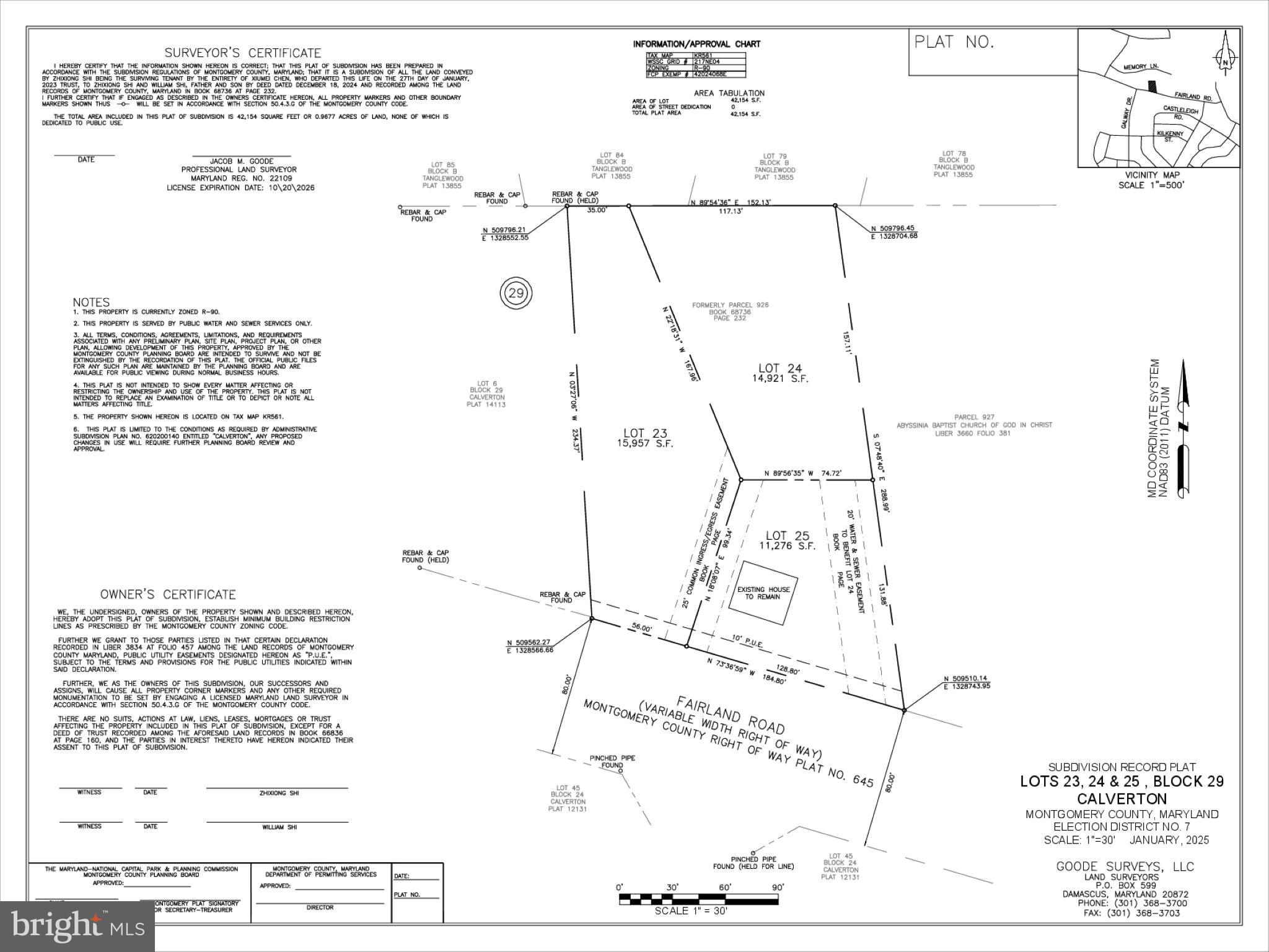 Lot #23 or the lot #1 on this plat. Subject to recordation by March 2025.