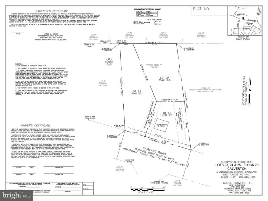 Lot #23 or the lot #1 on this plat. Subject to recordation by March 2025.