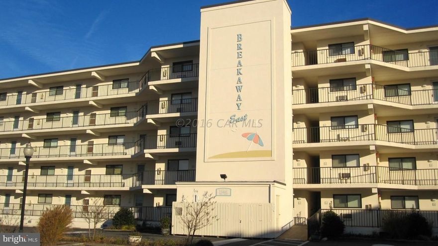 Direct ocean front 2 bedroom end unit with extra side windows for panoramic views up the beach & plenty of natural light. Highly desirable mid rise masonry building in North Ocean City with elevator service. Low density area. Conveniently located to shops and restaurants. Ocean Front living area & master bedroom. Both front onto the ocean front balcony with electric shutters. Open concept floor plan for ease of entertaining.