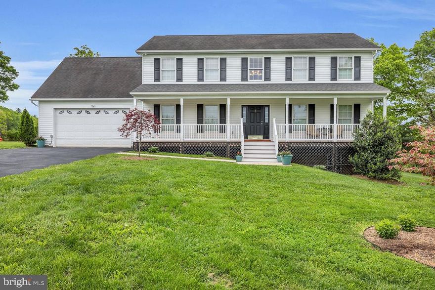 Must See! Spacious 3 bedroom 2 1/2 bathroom Colonial on 2.76 acres with mountain views and adjacent open field and pasture. Cozy up to the firepit located just off the deck. The foyer opens to the second level. Main level has hardwood floors and a pellet stove in the living room for those cold days and nights. The gourmet kitchen has hand crafted cherry wood cabinets, stainless steel appliances, island and tile floor. Bonus room off the master bedroom. Master bathroom has a jacuzzi tub and double vanity. Partially finished walk out basement plumbed for an additional bathroom. The house has ben recently painted. Fresh stain to the deck. Lane has just been graded and graveled and the house has been power washed. The Sellers are offering a Shield Essential home warranty through American Home Shield.