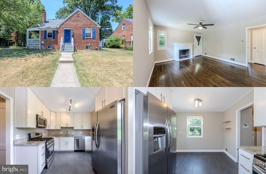 Discover the enchantment of this beautifully renovated 4 bedroom, 2 full bath Cape Cod-style home, in the desirable Carole Highlands neighborhood. Located on a quiet street and nestled on a generous and premium corner lot across from Sligo Creek Park, this delightful home offers tranquility, 3 finished levels of living space, and all the modern luxuries homebuyers seek. An all brick exterior, charming porch, lush yard dotted by majestic trees, hardwood flooring, fireplace, upgraded lighting and hardware, and a completely renovated kitchen and baths create instant appeal. Fresh on trend neutral paint, beautiful new Pergo flooring upstairs, new gutters with guards, downspouts, and so much more make it move in ready, just step inside a fall in love! ****** Rich hardwood flooring welcomes you in the foyer and flows into the living room where windows on two walls fills the space with natural light highlighting warm neutral paint, a contemporary lighted ceiling fan, and a cozy fireplace that beckons you to unwind. Here, a glass paned door opens to a porch overlooking the yard and parkland beyond, the ideal spot to enjoy morning coffee or relax at the end of the day. The renovated kitchen is sure to please the modern chef with gleaming granite countertops, pristine white 42” shaker style cabinetry and quality stainless steel appliances including a gas range and French door refrigerator with ice/water dispenser. Designer tile flooring flows into the dining area, while a 2nd glass paned door grants access to the lush grassy yard that is ideal for cookouts and outdoor gatherings with family and friends. Back inside, hardwoods continue down the hall and into two bright and cheerful bedrooms, each with lighted ceiling fans, while the hall bath has been renovated to perfection with a white vanity, chic designer tile, fixtures and lighting, and tub/shower combo. Upstairs you’ll find two additional bedrooms, each with new fresh designer paint and new flooring. ****** The walk-up lower level boasts a spacious family room with built-in bookcases and plenty of space for games, media, and entertainment. A second renovated bath and laundry area with front loading machines and utility sink adds convenience, and a large partially finished utility room provides loads of storage space. ******* All this in a peaceful setting just steps to Sligo Creek Park where outdoor enthusiasts and nature lovers can enjoy the endless miles of trails, woodlands, wildlife, and nature to explore. Everyone will love the abundance of shopping, dining, and entertainment choices in every direction and commuters will appreciate the easy access bus stops, Metro, Marc, major commuter routes and DC! It’s the perfect home in a spectacular location!