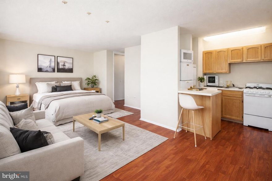 Investor Opportunity – Secure immediate and stable rental income with this fully leased studio condo at Riverwest, currently generating $1,400/month with a lease in place through August 2026 and all utilities included for simplified cash flow. This well-maintained unit features upgraded flooring, oversized windows with unobstructed city views, a functional kitchen with gas range, refrigerator, microwave, and wood cabinetry, plus excellent storage with both an oversized entry closet and a walk-in closet leading to the freshly tiled bathroom with reglazed tub. Ownership is low-maintenance thanks to a condo fee that covers all utilities (gas, water, electricity), basic cable, building insurance, on-site maintenance, a 24-hour lobby attendant, and a state-of-the-art fitness center, with on-site parking also available for an additional fee. The building is pet-friendly and ideally located near restaurants, shopping, theaters, and public transportation, with close access to Penn, Drexel, 30th Street Station, and major hospitals—ensuring strong rental demand and long-term stability. This turnkey condo offers investors an attractive opportunity for consistent cash flow and solid appreciation potential in one of Philadelphia’s most desirable urban neighborhoods. *Unit is tenant occupied, pictures are from a unit with similar layout finishes.