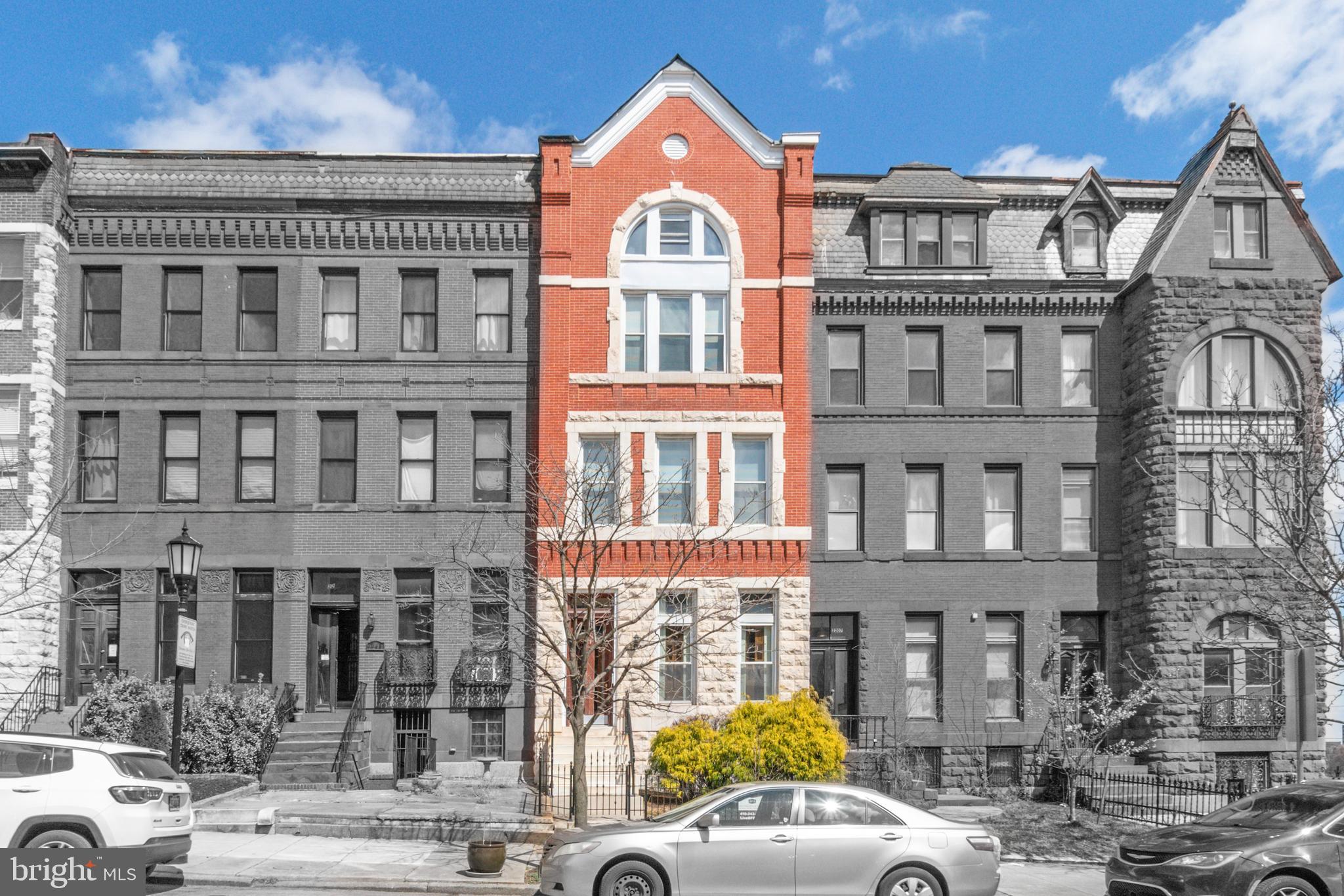 ● Fully Renovated, Lead-Free, Separately Metered 4-Unit — Low-risk, low-maintenance asset with strong rentability from day one.
● High-End Finishes, Hardwood Floors, and Soaring Ceilings — Attract quality tenants and reduce vacancy with standout unit interiors.
● Quick Access to MLK Blvd and 4MLK Life Sciences Hub — Easy commuter access to major employment centers supports higher rent potential.
● Less Than ¼ Mile to Upcoming Reservoir Square — Future grocery, retail, and office will drive tenant demand and long-term appreciation.
Each of the four thoughtfully designed apartments blends historic charm with modern updates. Soaring ceilings—some reaching up to 12 feet—exposed brick, and hardwood floors run throughout, while oversized windows bring in plenty of natural light. Kitchens are equipped with granite countertops, generous cabinet space, ceramic tile backsplash, and full suites of energy-efficient appliances—including full-size gas ranges, refrigerators, built-in microwaves, dishwashers, and disposals. Apartment A spans two levels with one and a half baths and an open-concept main floor, offering a spacious layout that works beautifully for an owner-occupant. Apartment D, the largest unit at 1,500 square feet, offers two full baths across two levels, flexible top floor loft style room and high-end finishes—making it a standout choice for someone looking to live on-site while offsetting their mortgage.
All units in this renovated Reservoir Hill multi-family separately metered and outfitted with energy-efficient gas heat and central air conditioning for year-round comfort and cost savings. Coin-operated laundry is located in the shared basement and serviced by a tankless hot water heater—adding even more utility savings for the landlord. Renovated in 2009, all interior water lines are C-PVC and drain lines are PVC. A 2″ copper water main serves this fully sprinklered for added safety and peace of mind. In 2021, the owner installed a GACO roofing system on the flat section of the roof, backed by a 50-year material warranty. In 2023, a new asphalt shingle roof was added, with a 25-year material warranty. Best of all, the property is registered lead-free—reducing overall owner risk and cutting down on costs and headaches at tenant turnover. Off-street parking is available for an additional $25/space. A savvy landlord could bill-back for monthly water and sewer charges, increasing overall monthly income.
2209 Eutaw Place sits less than a quarter mile from the future Reservoir Square development, a multi-phase mixed-use project that will introduce grocery-anchored retail, new commercial office space, and modern amenities to the heart of the neighborhood. Eutaw Place is a one-way street that dead ends into Druid Park Lake Drive—just under half a mile from the newly reopened walking loop at Druid Lake. This milestone marks the near completion of Baltimore’s once-in-a-generation underground tank project, transforming the iconic reservoir from a protected water source into a fully recreational lake. Often referred to as Baltimore’s version of Central Park, Druid Hill Park will soon offer boating, walking trails, and expanded green space around a revitalized lakefront.
Nearby institutions like the Maryland Institute College of Art (MICA) create steady demand for student and faculty housing. Residents also enjoy access to ball fields, the Baltimore Zoo, tennis courts, and wide open parkland. For commuters and professionals, tenants can cut through Bolton Hill for a quick connection to MLK Boulevard, offering under-two-mile access to 4MLK—a brand new 250,000 square foot life sciences hub—and convenient routes to I-83, I-95, and BWI. With major public and private investment reshaping the area, Reservoir Hill offers a rare blend of historic charm and long-term growth potential.