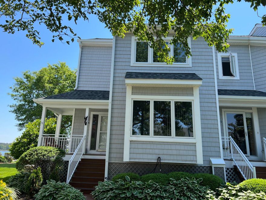 Prof pics soon!   Welcome to this sought-after WATERFRONT END townhouse with SPECTACULAR PANORAMIC VIEW! This southern exposure is ideal for watching the boats head toward St. Michaels, Oxford & Annapolis.  Oyster Cove  is a gated community and is a perfect place for your home office.  Nothing soothes the soul  like looking at gorgeous, blue water.  Enjoy the outdoors from any of your 3 decks - front, rear & primary suite.  OPEN FLOOR PLAN with fresh point throughout.  First floor offers hardwood floors and full bath! !   Kitchen has Corian counters, TV, window seat, ss appliances, convection oven, side-by-side refrigerator with freezer drawer at bottom and TV to enjoy while preparing your favorite dishes for your family and friends.  LR has FP and spacious deck with gate. 4 FULL BATHS.  Bonus room on first floor with large TV could be used for an  office/den/bedroom.   2nd floor has LVP flooring, a primary suite offering waterfront deck,  large W-I closet, jacuzzi, W-I shower & spacious vanity.  Second and third bedrooms have water view & wonderful light. Third floor loft  may serve as a  2nd primary suite with bath  for guests/den/office.  Furniture on both decks included if desired . Beautiful clubhouse has new furniture, gym w/TV, kitchen for socials & rental occasions.  Monthly get togethers & holiday parties are an opportunity to meet your neighbors.  Take in the morning sun on the1.5 mile waterside walking path.  Also there are 2 marinas (1 in protected, deep water) with 100+   35'-60' slips available to rent/buy.  Take a dip in the salt-water pool or rent 1 of the 6 jet ski docks or play a game of tennis/pickleball.  Storage is available  for > 100 kayaks.  Walk to 5 restaurants!  Near 38-mile Cross Island Trail - great for biking, jogging, dog walking, etc.  Pet-friendly community - check with HOA on breed restrictions. 
Propane tank to be acquired by buyer for use of FP.  Rear decks to be stained later this year per HOA.  
There is an assessment.  Buyers are advised to conduct their own due diligence & verify al information with Pelican Property Mgt.   Change your address & change your LIFESTYLE!