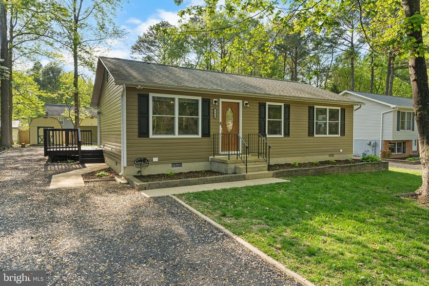 Charming rambler with a pleasant, cleared, and level lawn (a rare find in CRE!) Extra parking space in a longer than usual driveway, and two spacious storage sheds. The interior is trim and clean, move-in-ready for you! The ensuite primary bedroom and two spacious secondary bedrooms with full hall bath are pristine. Gleaming hardwood floors in the LR and hallway. A nice sized kitchen has a view of the back yard to keep tabs on kiddos and pets (playset conveys). Washer and dryer convey. Newer septic and HVAC! Equidistant to the back gate, Cove Point entrance, and the Town Square entrance, with the easiest access via the Cove Point entrance. Located in Chesapeake Ranch Estates, a water-access community with many recreational amenities -- playgrounds, private lake and bayfront beaches, community garden, campground, even a runway for the hobby pilot! Adjacent to Chesapeake Hills Golf Course, nearby Cove Point Park with outdoor pool/water slides, athletic fields, playground and dog park. Just a few minutes from Calvert Cliffs State Park, and all the fun down at Solomons Island. Convenient to several marinas, schools and grocery stores. Simple commute over bridge to NAS Pax River and more amenities, 15 min up Rt. 4 to Prince Frederick. Commute to DC, Annapolis.