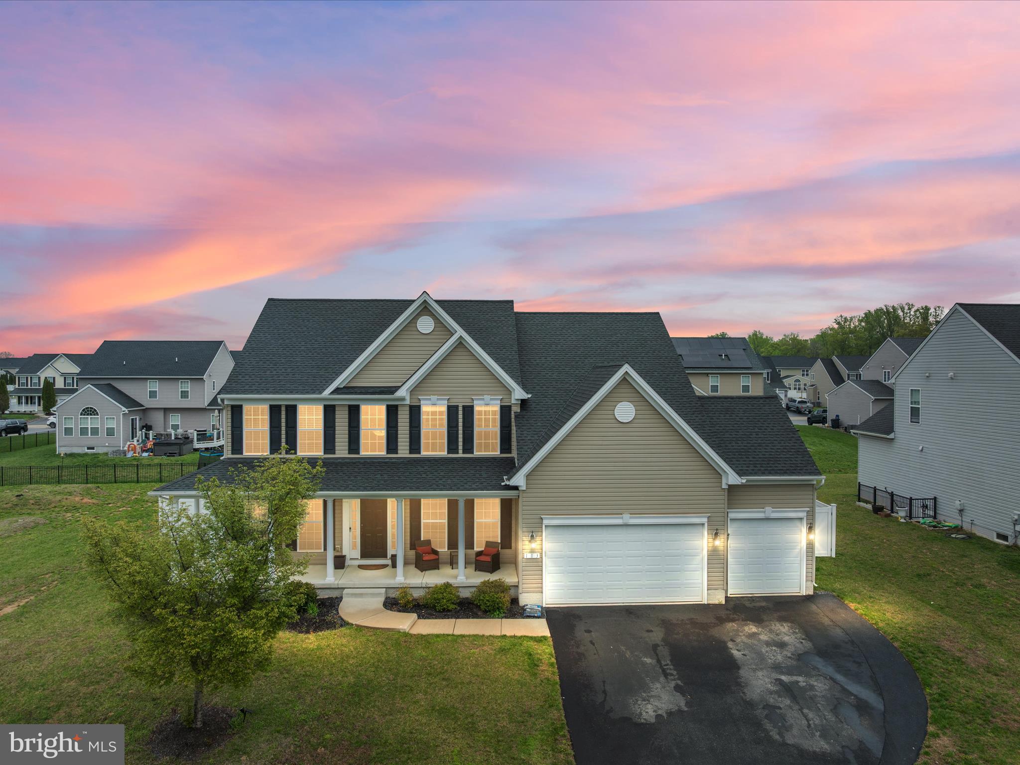 Just listed in the sought-after North Brook community—this stunning Colonial offers over 4,800+ sq ft of living space across three fully finished levels and is packed with the upgrades today’s buyers are chasing. Featuring 5 bedrooms and 5 full bathrooms, this home combines comfort, function, and wow factor. Step into the gorgeous, oversized kitchen with a gas cooktop, double wall ovens, a plethora of cabinet and counter space, and a layout that opens beautifully into a sun-drenched sunroom with massive windows pouring in natural light. The two-story living room with a cozy fireplace creates the perfect central gathering space, while the LVP floors and fresh paint throughout bring a crisp, modern feel. Upstairs boasts large secondary bedrooms, and there’s a main-level bedroom with full bath, perfect for guests or multi-generational living. The rare 3-car garage is a game-changer—nearly impossible to find in North Brook.
And the basement? It’s next level. You’ll find a full bar, home theater, game table area, huge additional living room, and a full bathroom—ideal for entertaining or just spreading out. The fenced-in backyard is perfect for kids, pets, and outdoor entertaining—or even a future pool. Located in a vibrant community with trails, playgrounds, and easy access to Rt. 301, this home is the total package. This much space, this many features, and a 3-car garage at this price won’t last—schedule your private tour before someone else beats you to it.