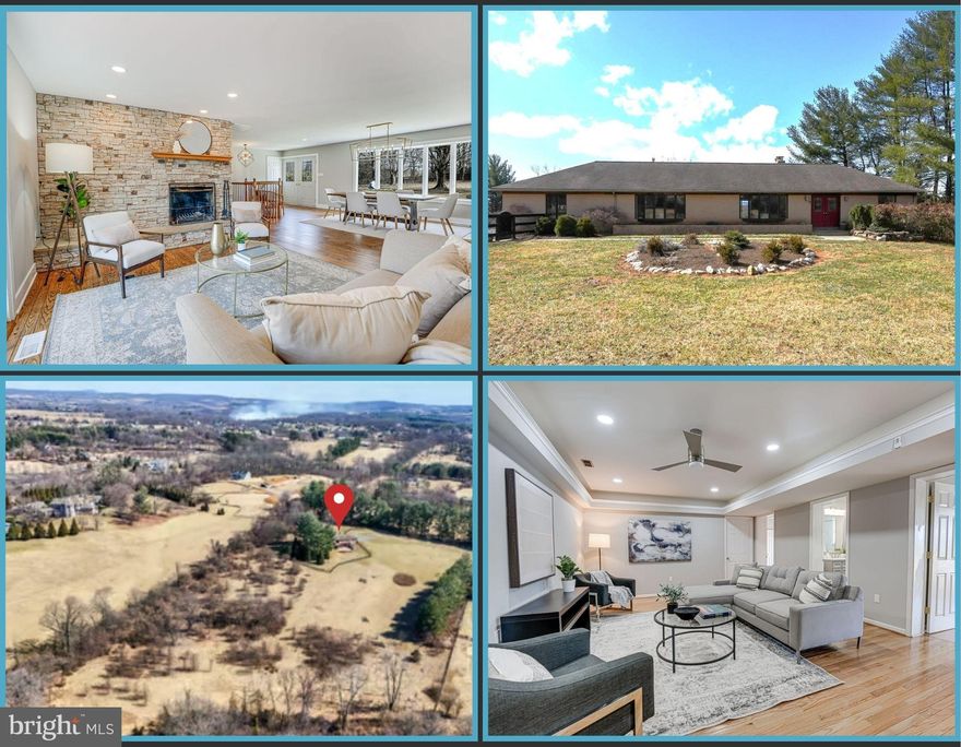 OFFER DEADLINE: 3/8 @ 9 PM

Rare Custom Ranch Home on 10 Acres in Western Loudoun County!

A truly unique opportunity! This custom-built 5-bedroom, 3.5-bathroom ranch home sits on 10 picturesque acres, offering a perfect balance of open, usable land, mature trees, and a tranquil stream. Designed for flexibility and comfort, this home features two distinct primary suites, making it an exceptional choice for a variety of living arrangements.

Main Level Living with Stunning Views!
The main level features an inviting primary suite with a wood-burning fireplace, walk-in closet, and an updated en-suite bath. Also on the main level is a second bedroom (can also be used as an office/den) and a renovated half bath. The open-concept design is filled with natural light and showcases panoramic mountain views. The spacious family room, complete with a stone surround wood-burning fireplace, flows seamlessly into the gourmet kitchen, which boasts granite countertops, a center island with a cooktop, and beautiful hardwood floors throughout. A dedicated laundry room is also conveniently located on this level.
Step outside to enjoy the Sunset from the large Trex deck or retreat to the private screened-in porch, also accessible from the primary suite—a perfect spot to relax and enjoy the cross breeze on quiet evenings. 

A Full, Light-Filled Home on the Lower Level!
The fully finished lower level is a home of its own offering incredible space, natural light, and thoughtful design. It features a second primary suite with a walk-in closet, en-suite bath a second laundry area and  a wood-burning stove. The primary's sliding door opens to a large patio.  There are two additional bedrooms on the lower level, light-filled, and all with direct patio access. The expansive family room provides a bright and open central gathering space. This level also includes an updated full bath, a second laundry room, and wood floors throughout, making it ideal for comfortable everyday living.

Exceptional Outdoor Space & Additional Features:
This property is designed to embrace both nature and functionality. The large patio offers a seamless indoor-outdoor flow to an acre+ fully fenced area with a three-board fence with wire, perfect for those 4 legged friends!  Much of the additional acreage is partially fenced, making it ideal for a variety of outdoor uses and enjoyment with the potential to bring the horses and turn it into your very own Farmette! 

Additional highlights include:
✔️ 2-car garage with pull-down stairs access to attic storage
✔️ Raised garden beds & chicken coop
✔️ Spacious shed for equipment & storage
✔️ Secluded yet conveniently located between Leesburg and Purcellville

Enjoy the serenity of country living with the convenience of nearby commuter routes, shops, and dining. This one-of-a-kind property is a rare find in Western Loudoun—schedule your private showing today!