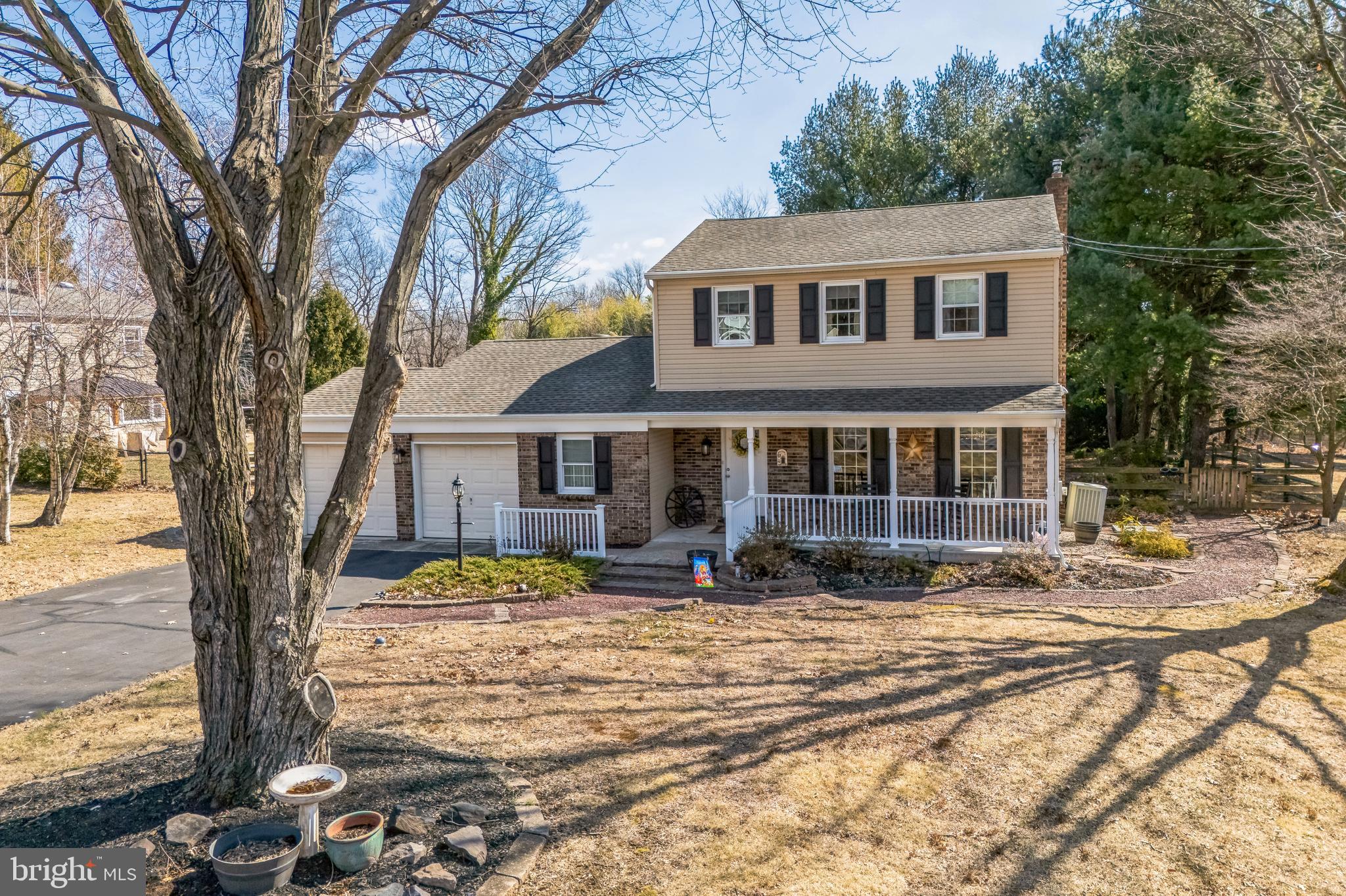Tucked away on a private cul-de-sac street in one of the most sought-after communities in Bensalem, Glenn Ashton Farms, a beautiful tree lined community where no two homes are alike. This charming Center-hall Colonial sits on a half-acre lot and features 3 bedrooms, 2 1/2 baths, an updated kitchen and updated bathrooms, a 2-car garage, a basement and so much more! The current owners built the home and have lots of wonderful memories in the home while raising their family there. But now they are ready to pass their house on to new owners so they can create their own memories in their new home. As you drive down the winding road, you will immediately fall in love with the homes setting. This beautiful home features a classic brick front and a charming front porch that will welcome you home every day. As you enter your new home, you will be greeted by a foyer with hardwood floors and a guest closet. To your right is the living room which is currently used as an office and has French doors. The living room has a pass-through window to the kitchen which is great for entertaining...or, for this house...to enjoy a nice view of nature out back. The expanded updated kitchen features a Corian countertop, a tile backsplash, a bay window and a double door pantry. The breakfast area also features a bay window so you can enjoy the beauty of your backyard with your coffee in the morning. The sunken family room provides plenty of room to just relax with a book or enjoy your favorite movie or game on your mega screen. Off the family room you will find the powder room, laundry room and garage entrance. The quiet area upstairs includes the primary bedroom with an en-suite bathroom and a walk-in closet, 2 other good-sized bedrooms with organizers, and a hall bath. There's also access to the two attics and whole-house fan. The lower level has a spacious unfinished basement and contains the oil tank. Out back, you will find three patios for relaxing or entertaining, a spacious rear yard for family and friend gatherings and BBQ's, and a shed. Included in the sale is a small lot behind this property. Tax ID 02-077-051-029. Taxes are currently $45 for the year. Public Records is still showing the previous owners. The lot was sold to the current owners of the lot on 12-30-92.