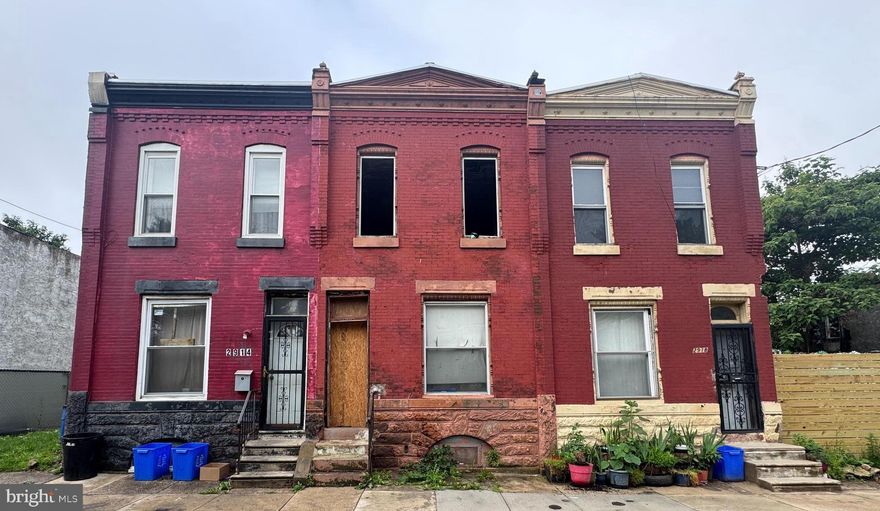 Investor special! This 3-bedroom, 1-bath townhouse in the heart of Philadelphia is being sold strictly AS-IS with no repairs or warranties. The property requires a full renovation and cleanup—buyer will be responsible for all debris removal and restoring the home to livable condition. Featuring a solid brick exterior and approximately 908 square feet of interior space, this 2-story rowhome offers significant upside for the right buyer. Whether you're a contractor, investor, or rehab specialist, this is a prime opportunity to revitalize a property in a growing area. Bring your vision and flashlight—this one needs work, but the potential is there. Use caution - property is in  AS-IS condition